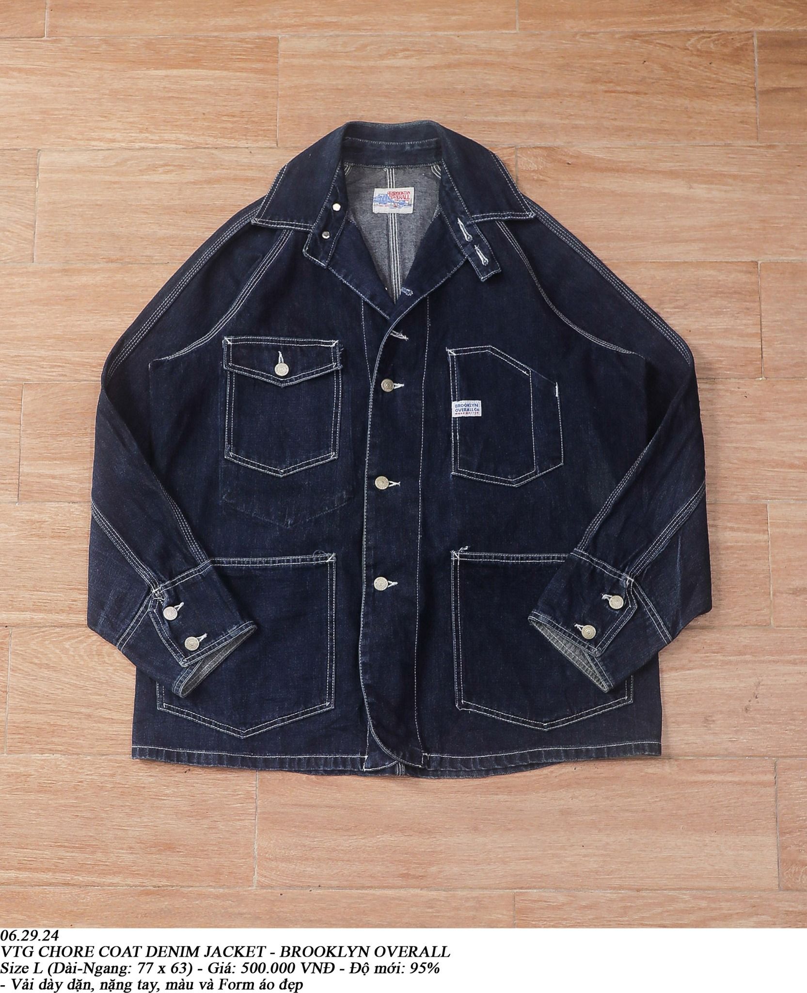 06.29.24 - VTG CHORE COAT DENIM JACKET - BROOKYN OVERALL