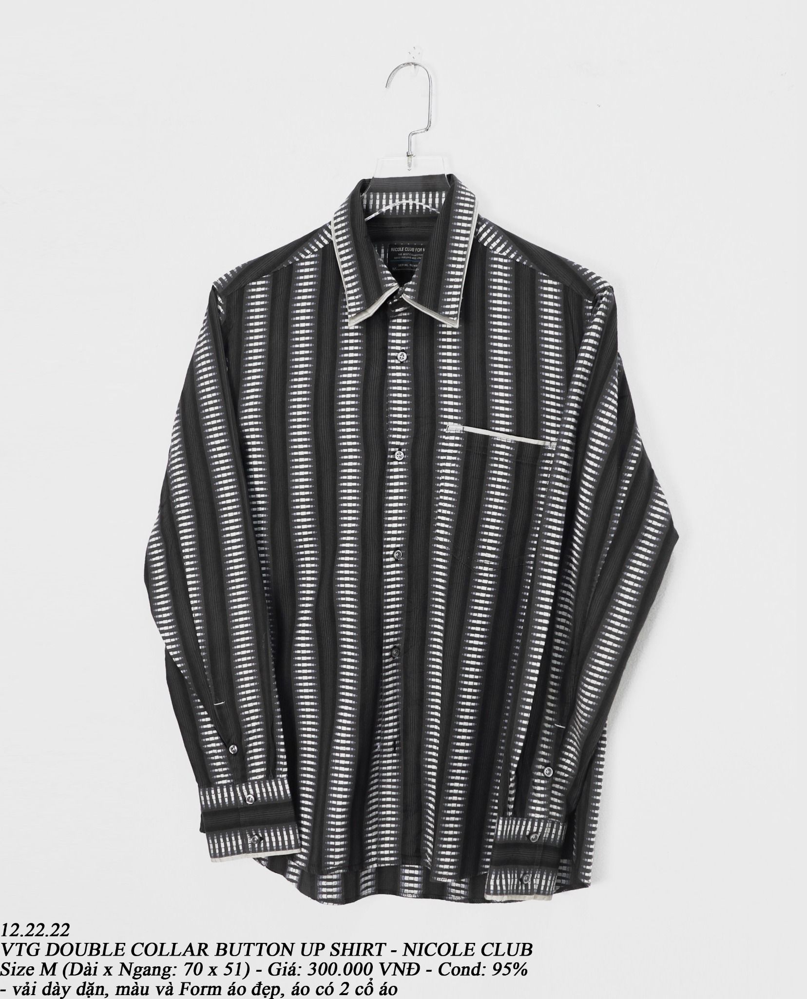 12.22.22 - VTG DOUBLE COLLAR BUTTON UP SHIRT - NICOLE CLUB