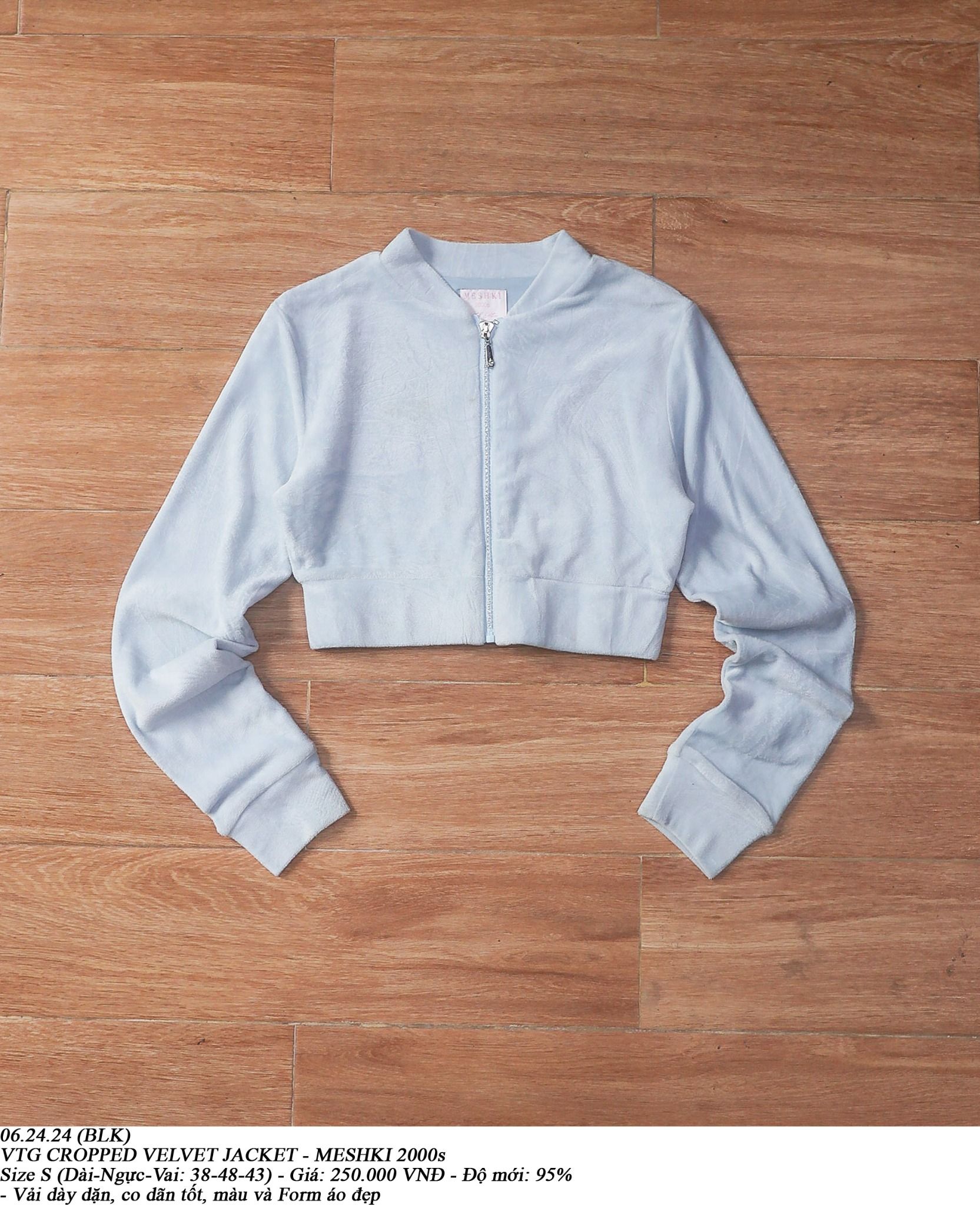 06.24.24 - VTG CROPPED VELVET JACKET - MESHKI 2000s