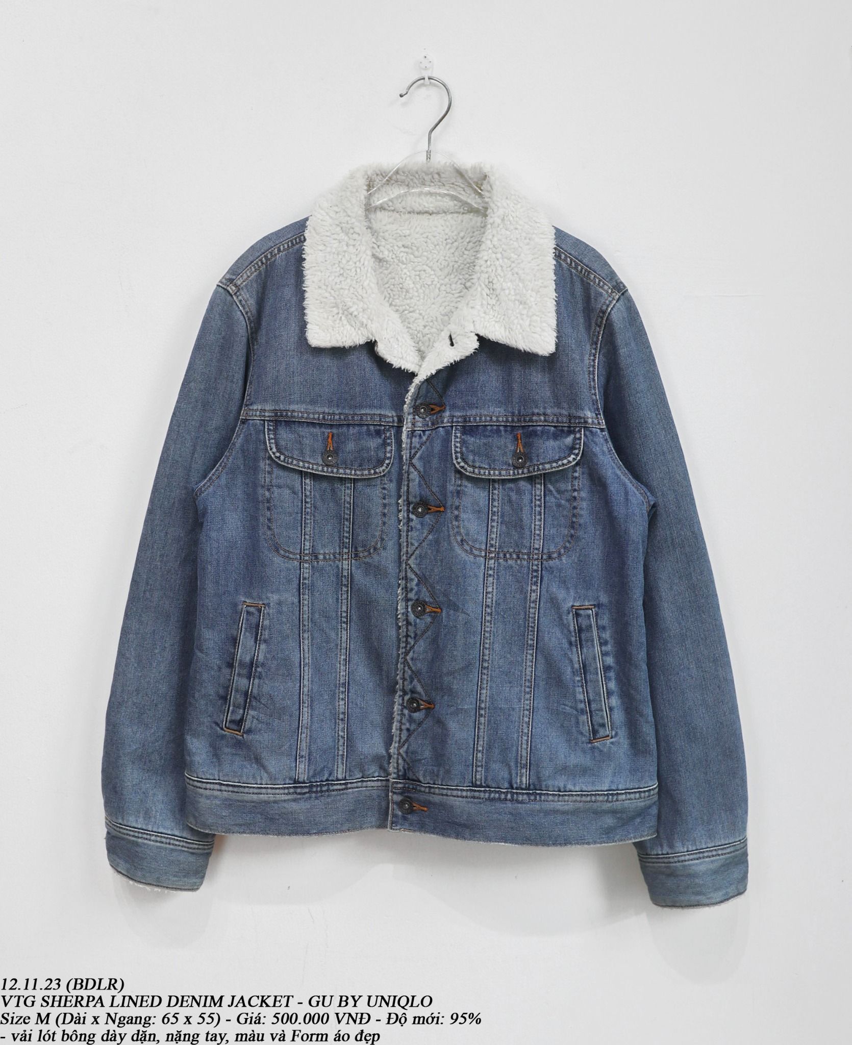 12.11.23 - VTG SHERPA LINED DENIM JACKET - GU BY UNIQLO
