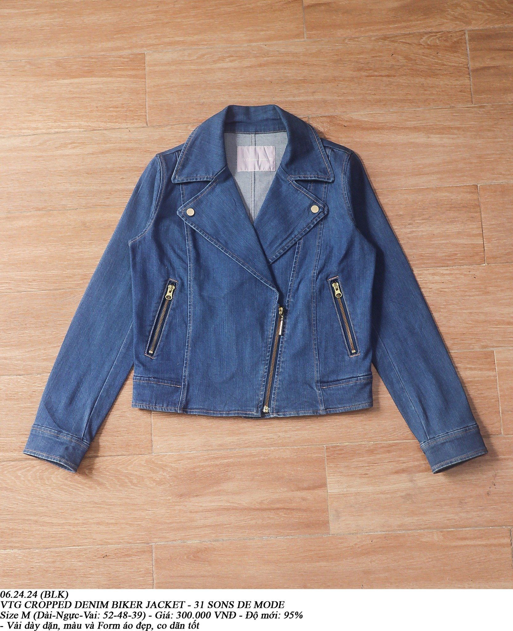 06.24.24 - VTG CROPPED DENIM BIKER JACKET - 31 SONS DE MODE