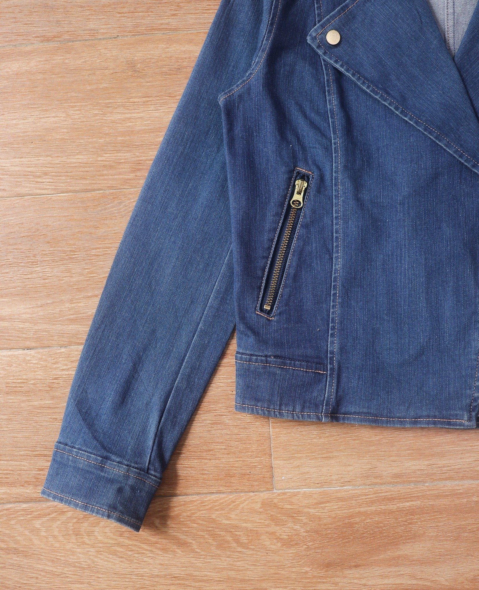 06.24.24 - VTG CROPPED DENIM BIKER JACKET - 31 SONS DE MODE
