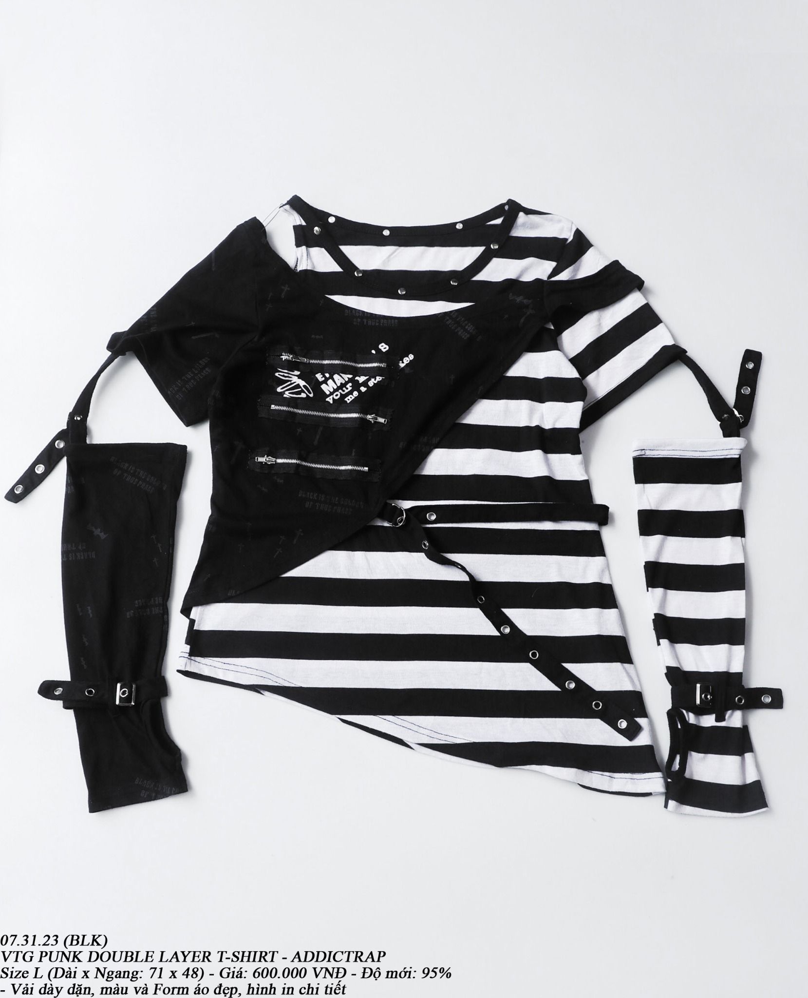 07.31.23 - VTG PUNK DOUBLE LAYER T-SHIRT - ADDICTRAP