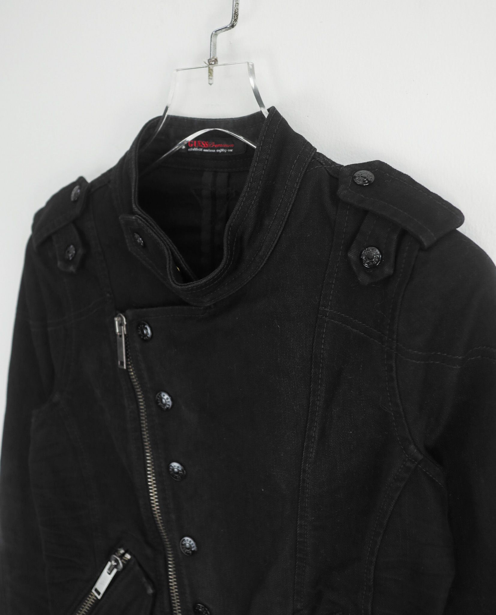 05.17.23 - VTG CROPPED DENIM BIKER JACKET - GUESS PREMIUM