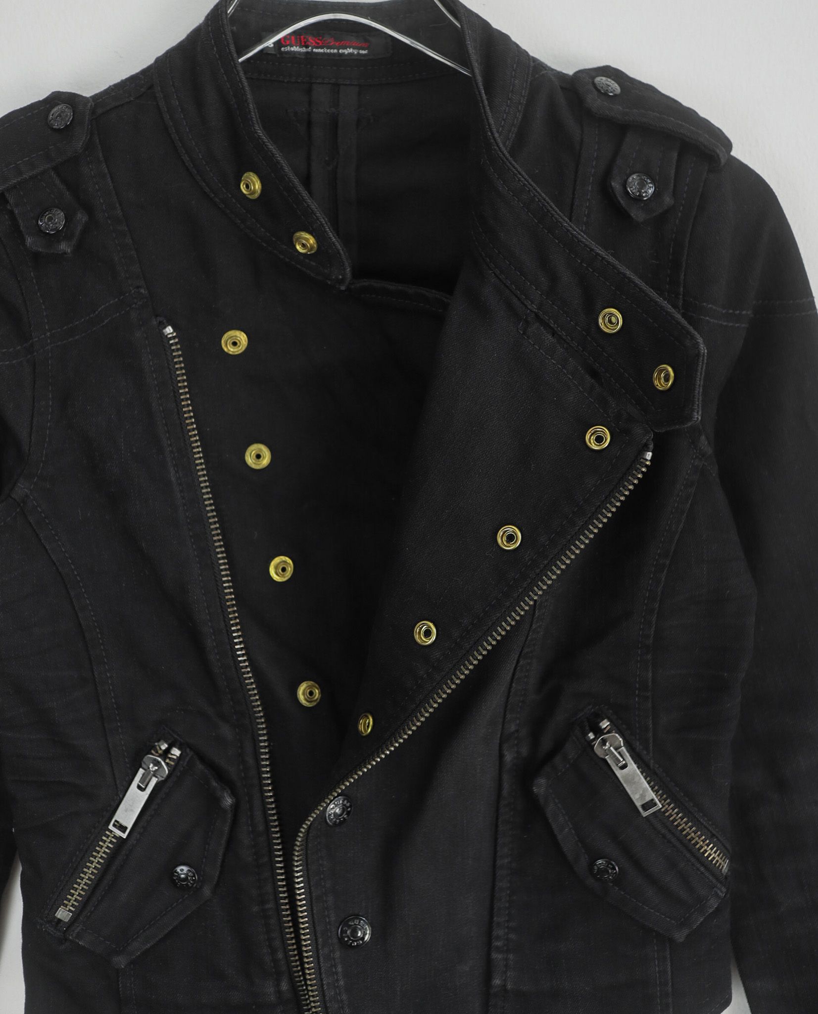 05.17.23 - VTG CROPPED DENIM BIKER JACKET - GUESS PREMIUM