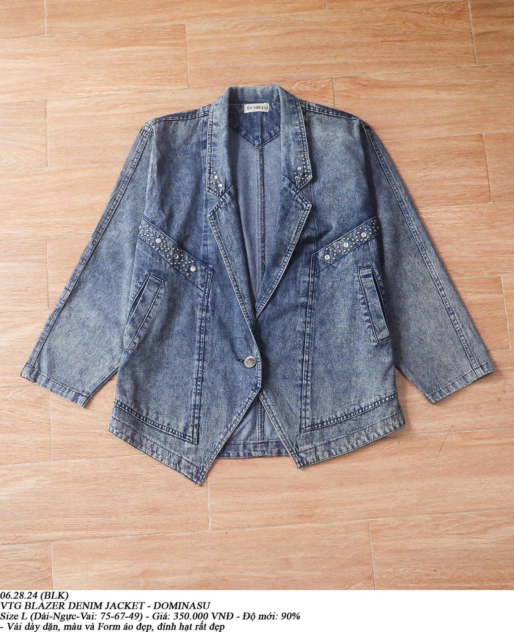 06.28.24 - VTG BLAZER DENIM JACKET - DOMINASU