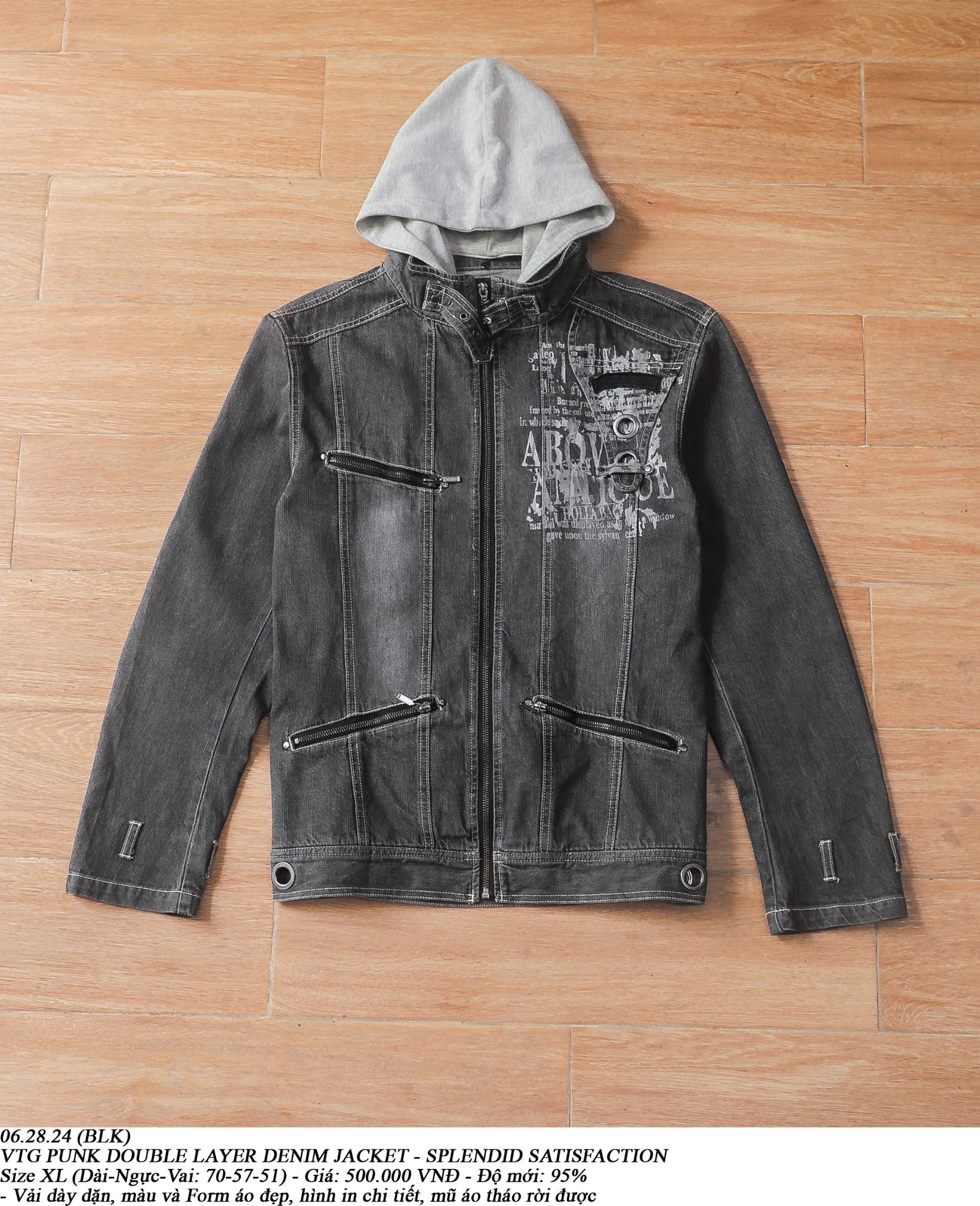 06.28.24 - VTG PUNK DOUBLE LAYER DENIM JACKET - SPLENDID SATISFACTION