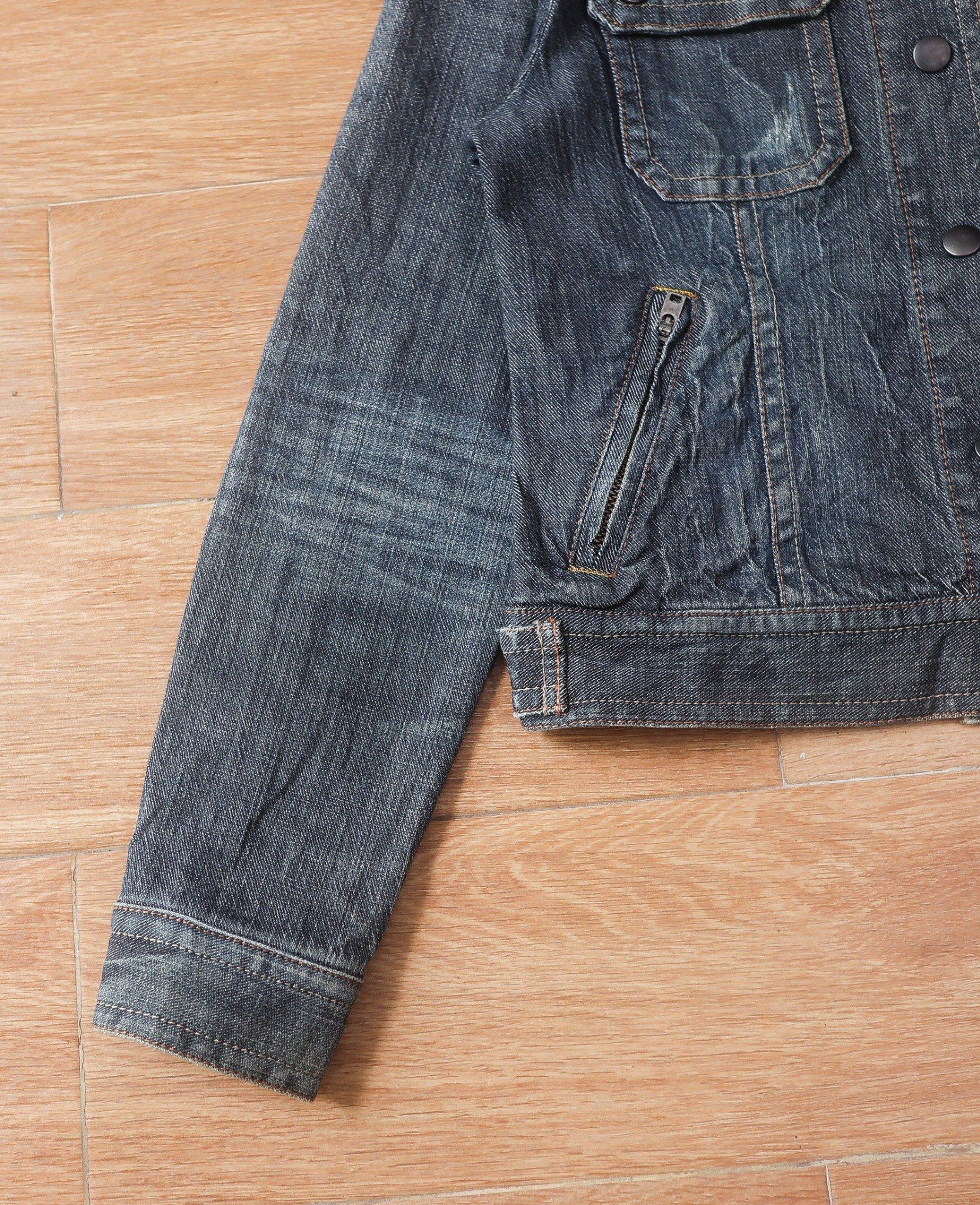 06.28.24 - VTG CROPPED PUNK DENIM JACKET - A.V.V by MICHEL KLEIN PARIS