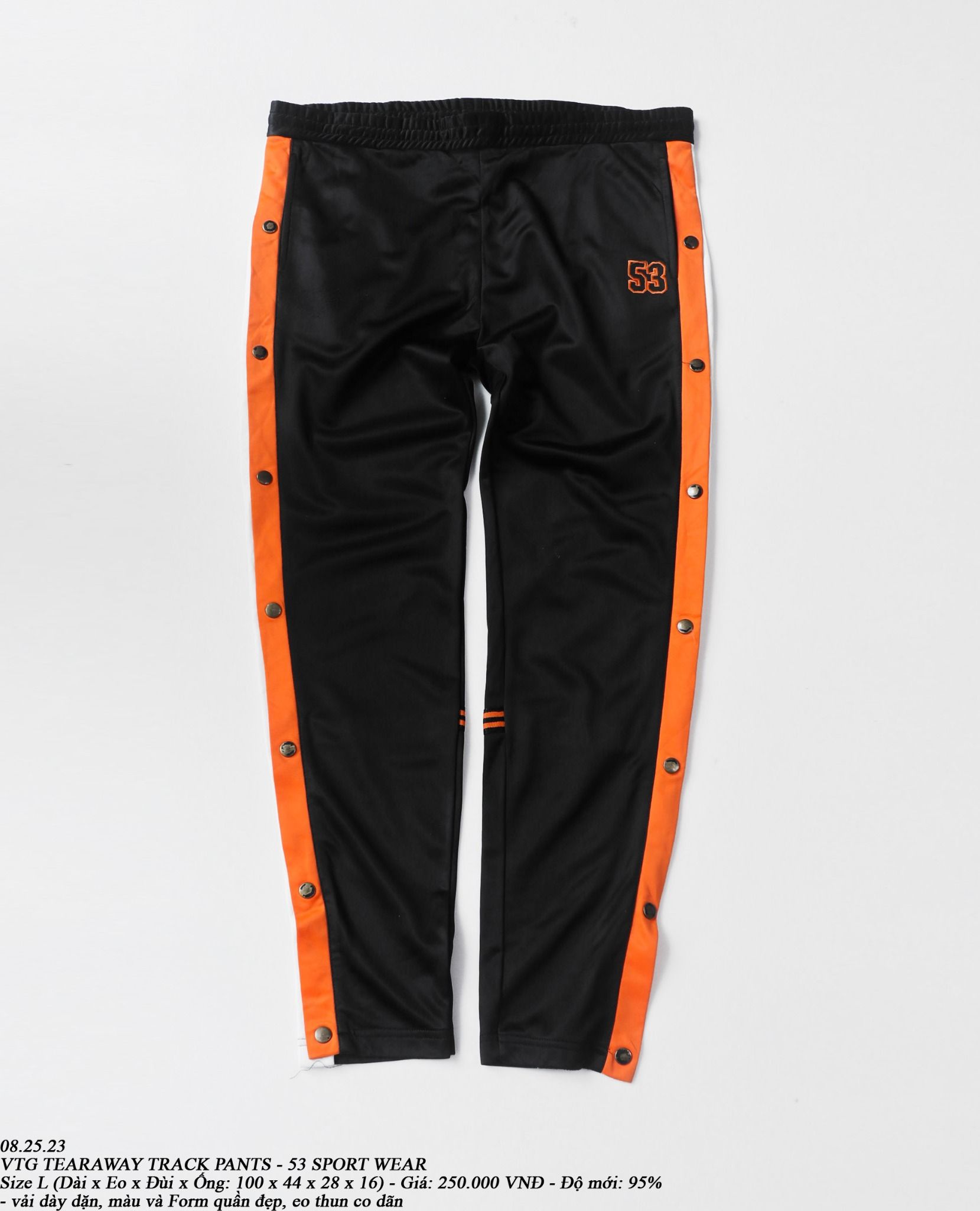 05.28.23 - VTG TEARAWAY TRACK PANTS - 53 SPORT WEAR