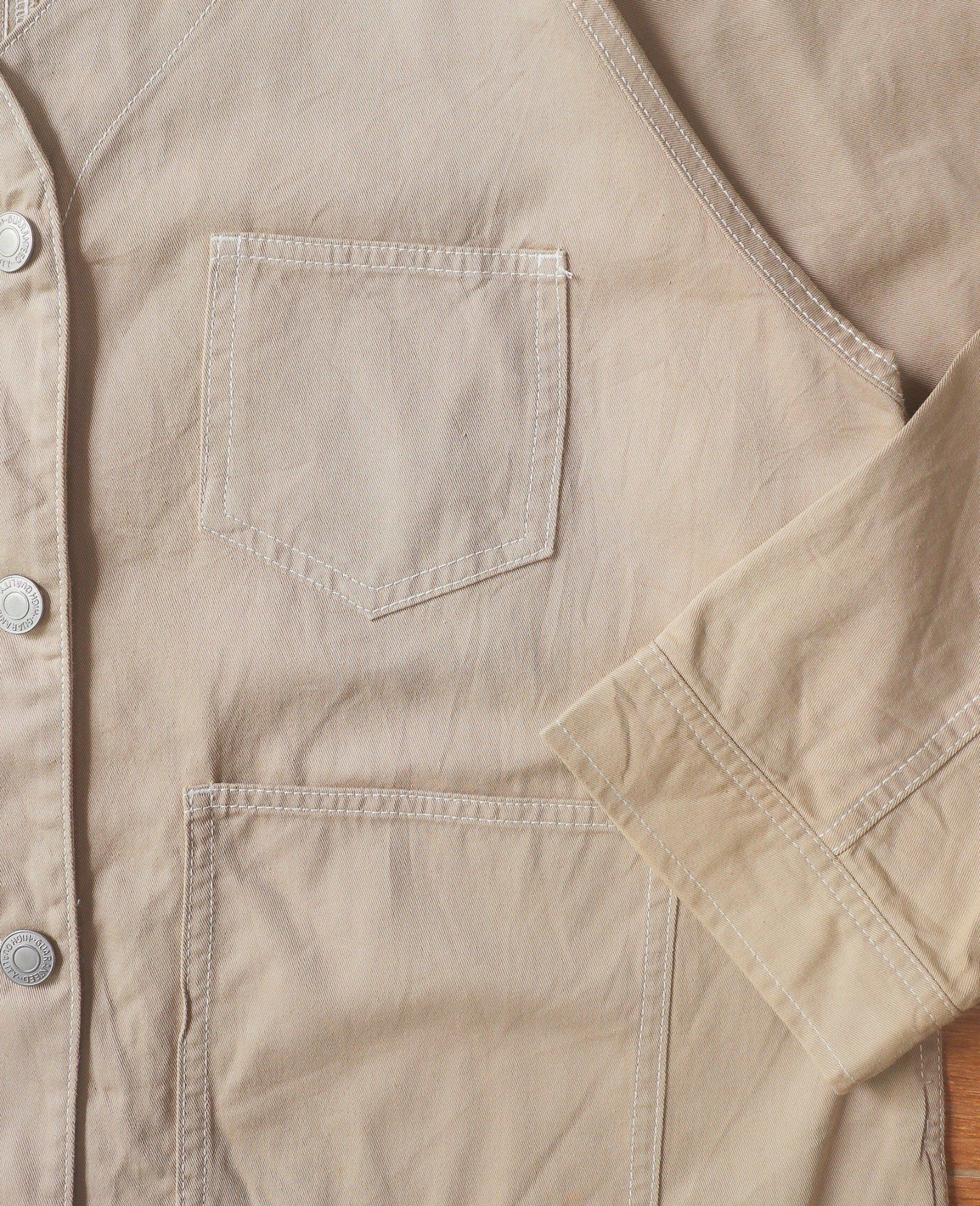 06.29.24 - VTG BASEBALL SHIRT DENIM JACKET - AS KNOW AS PINKY