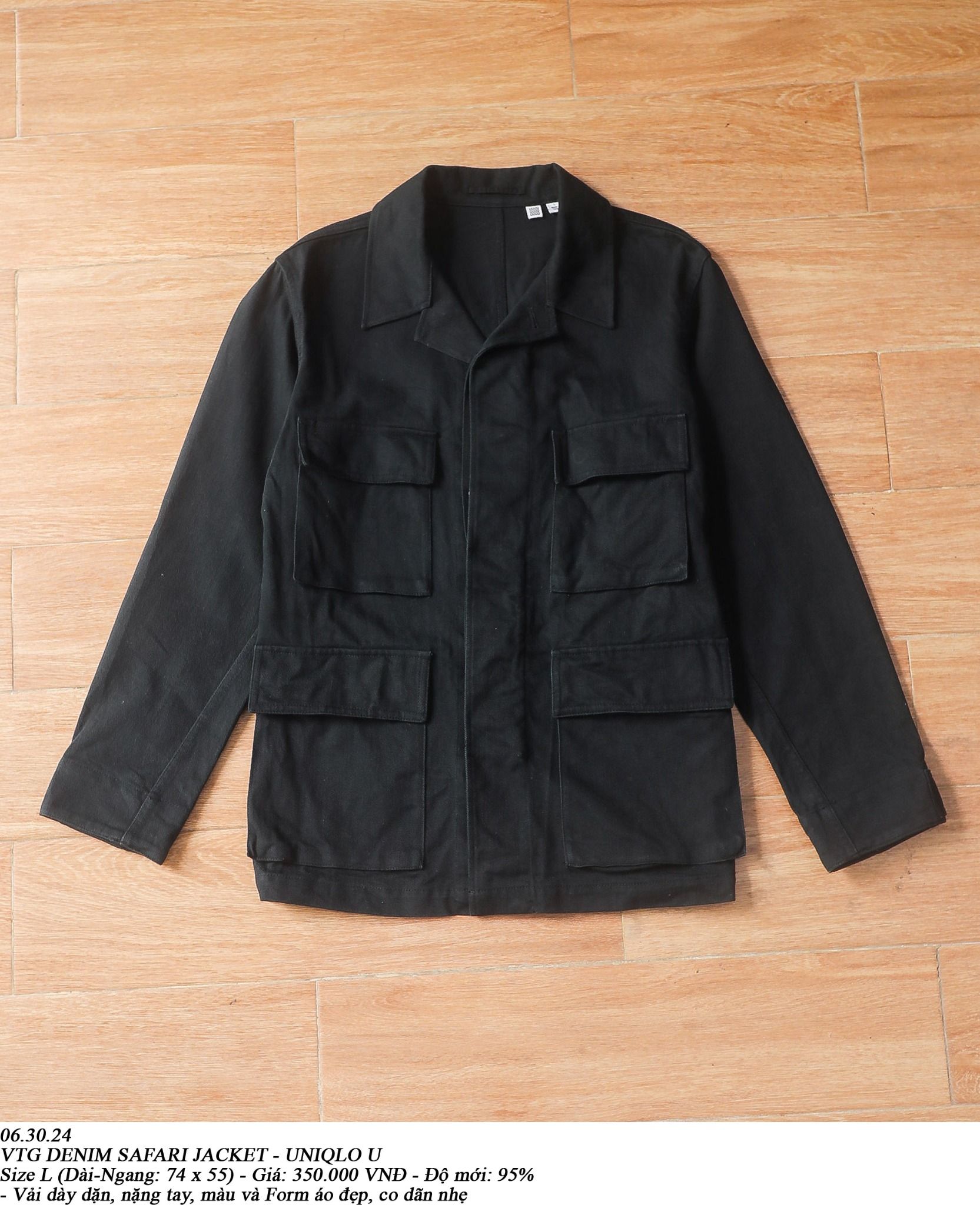 06.30.24 - VTG DENIM SAFARI JACKET - UNIQLO U