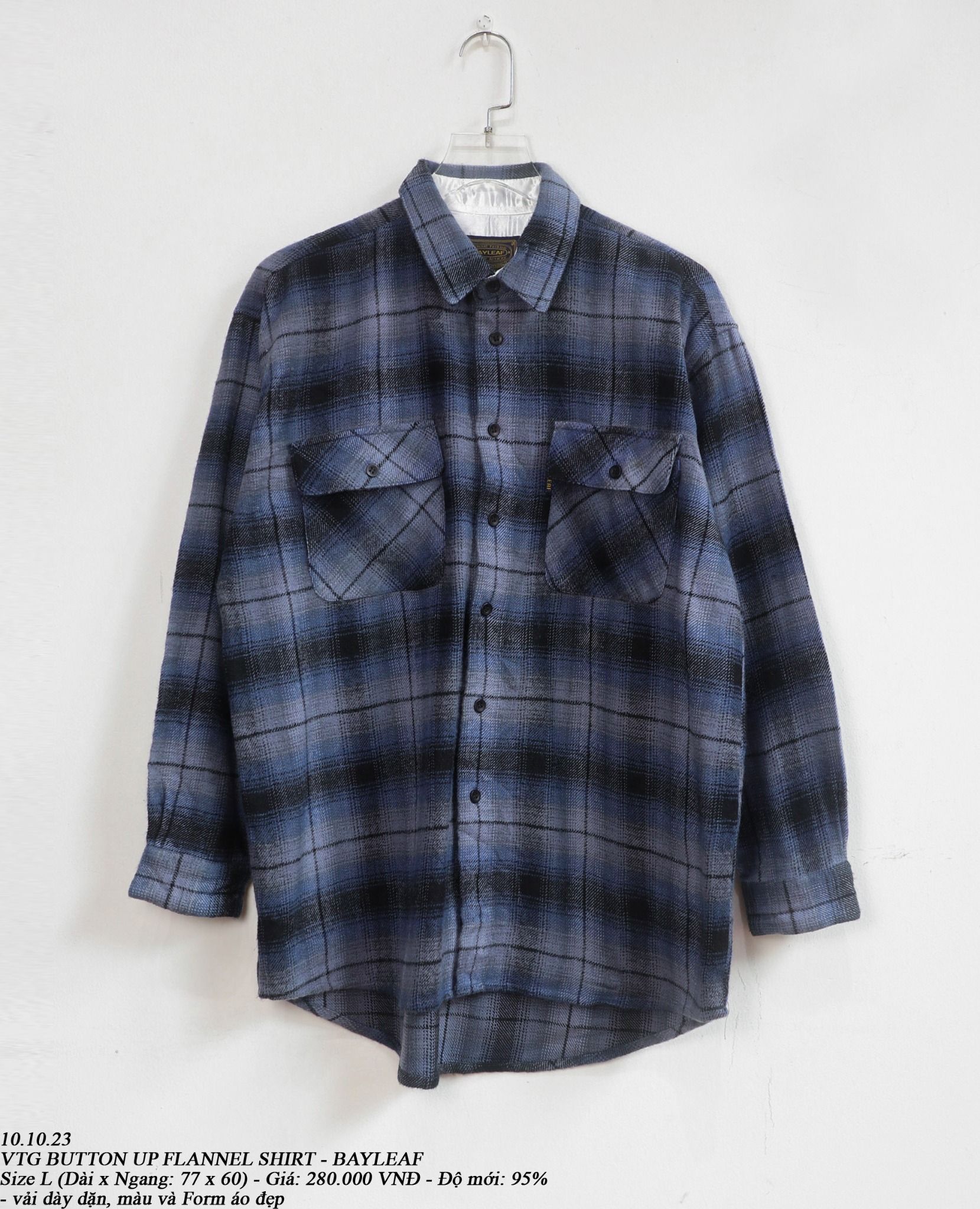 10.10.23 - VTG FLANNEL BUTTON UP SHIRT - BAYLEAF