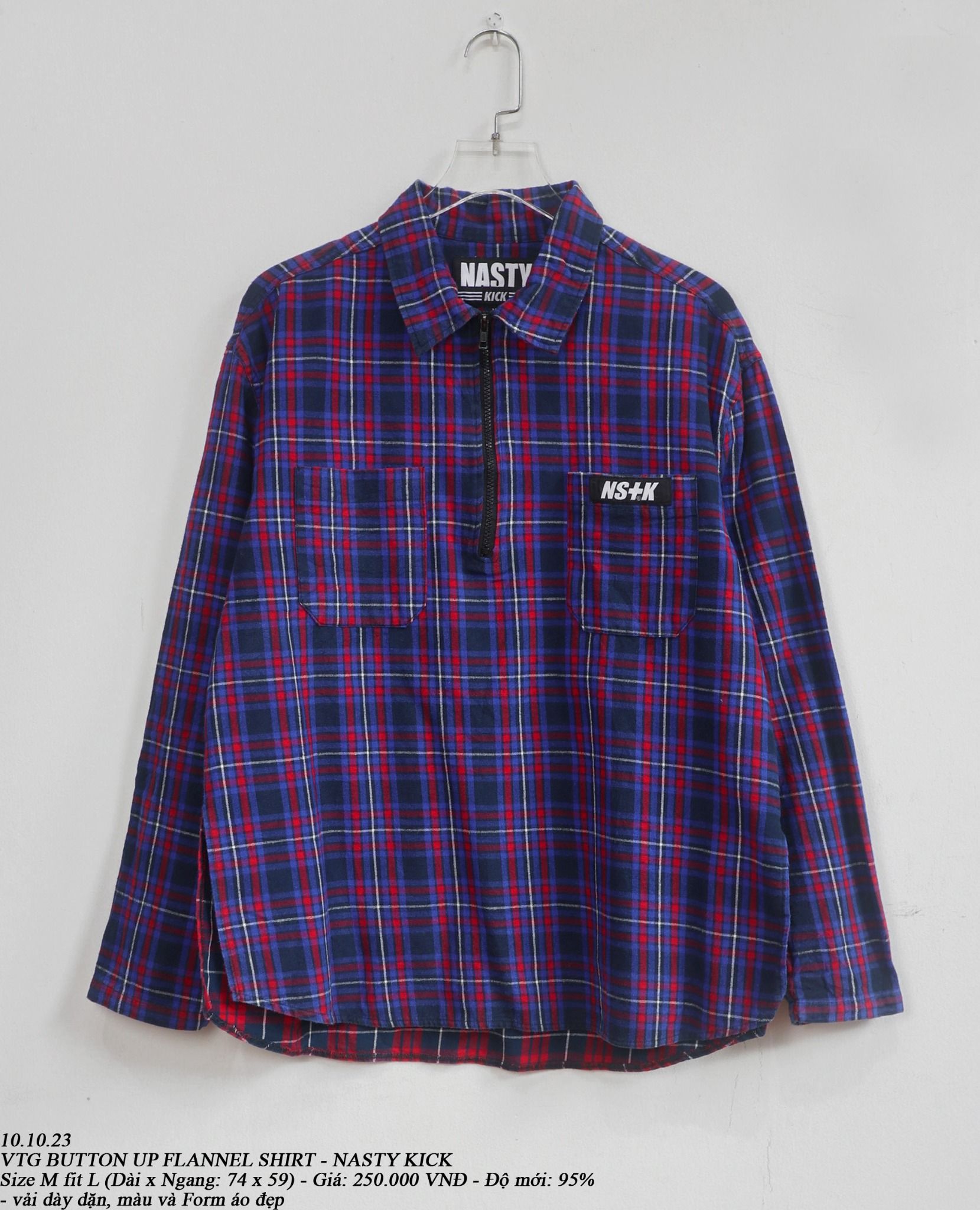 10.10.23 - VTG FLANNEL BUTTON UP SHIRT - NASTY KICK