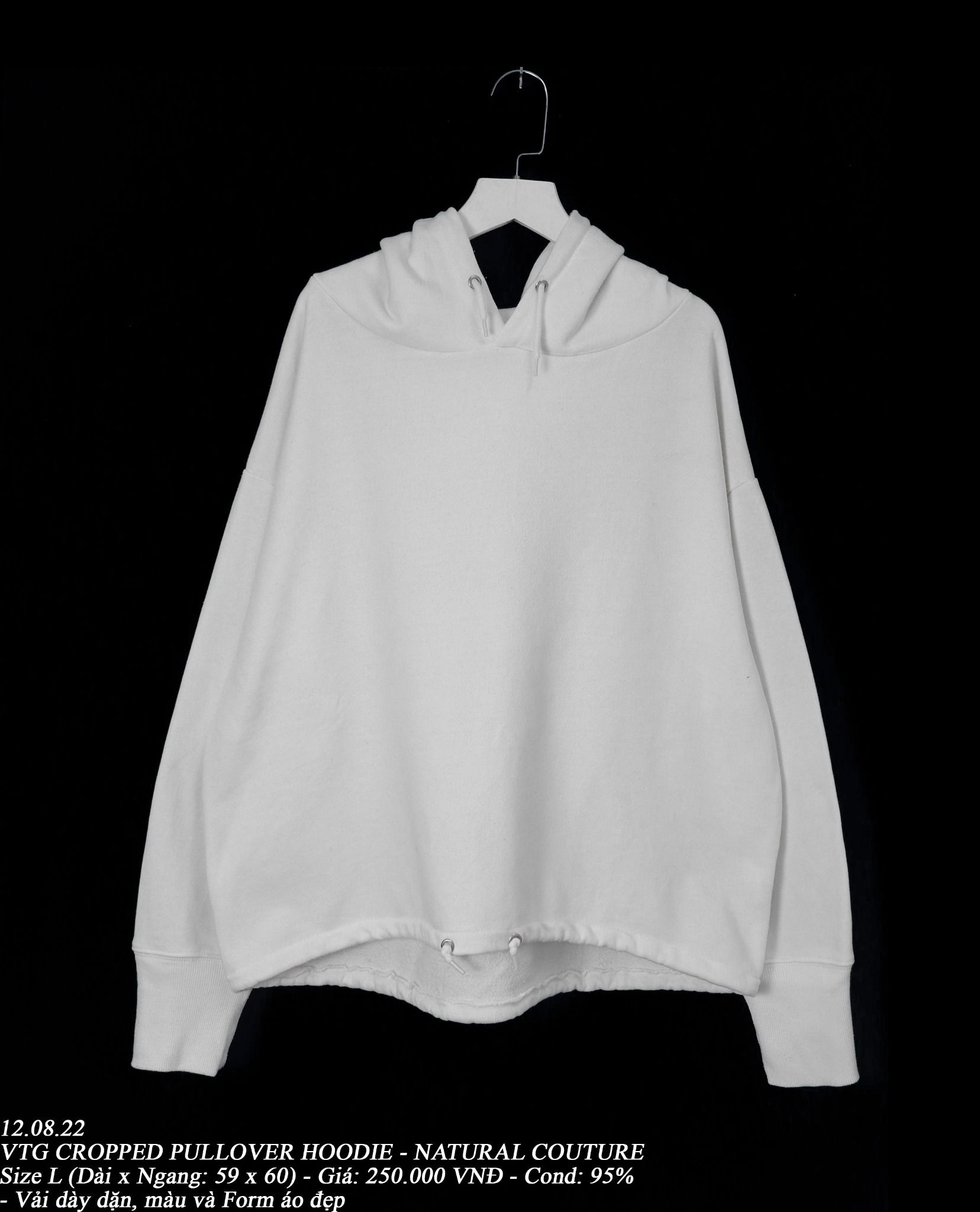 12.08.22 - VTG CROPPED PULLOVER HOODIE - NATURAL COUTURE