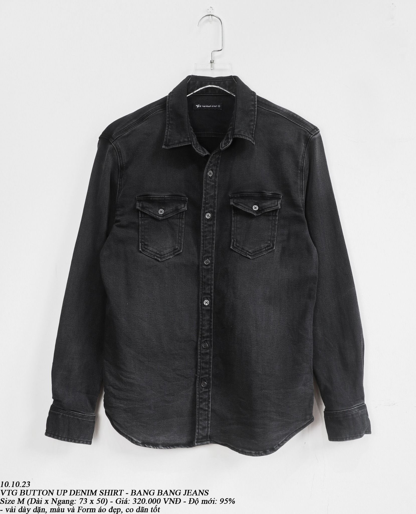 10.10.23 - VTG DENIM BUTTON UP SHIRT - BANG BANG JEANS