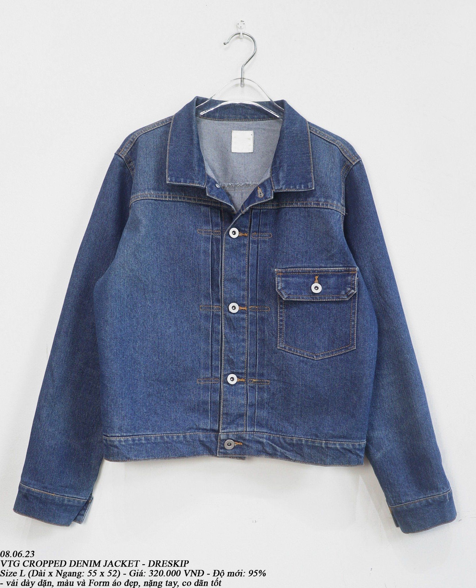 08.06.23 - VTG CROPPED DENIM JACKET - DRESKIP
