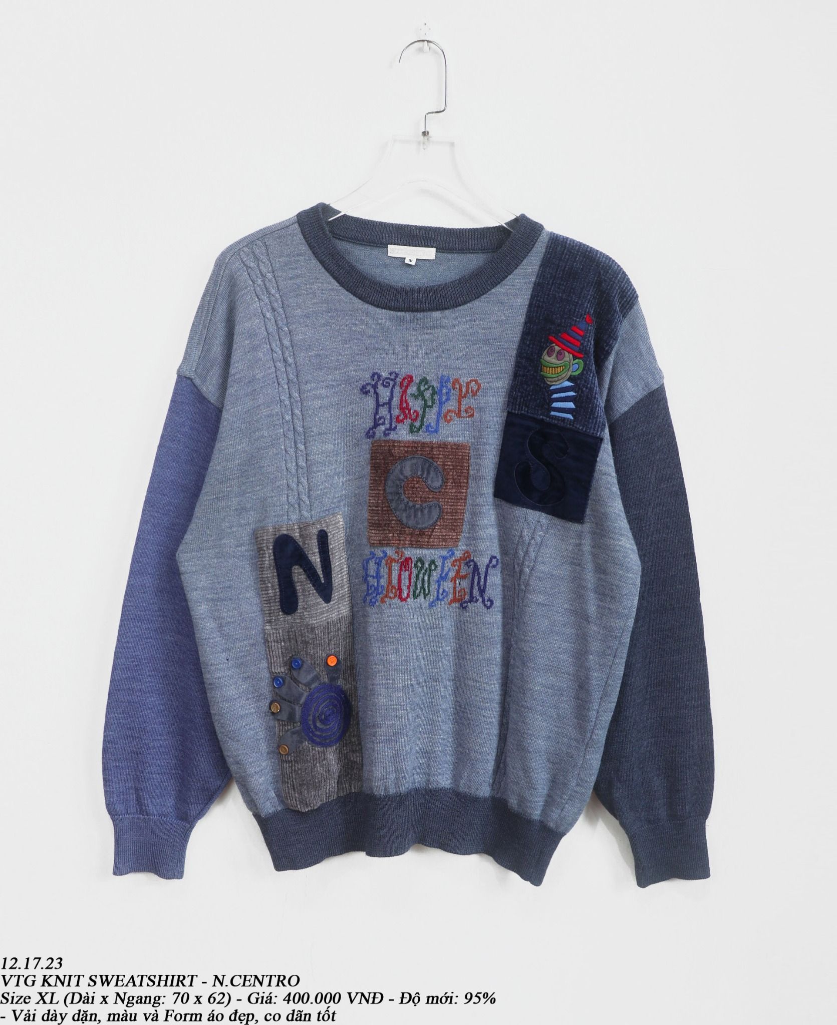 12.17.23 - VTG KNIT SWEATSHIRT - N.CENTRO