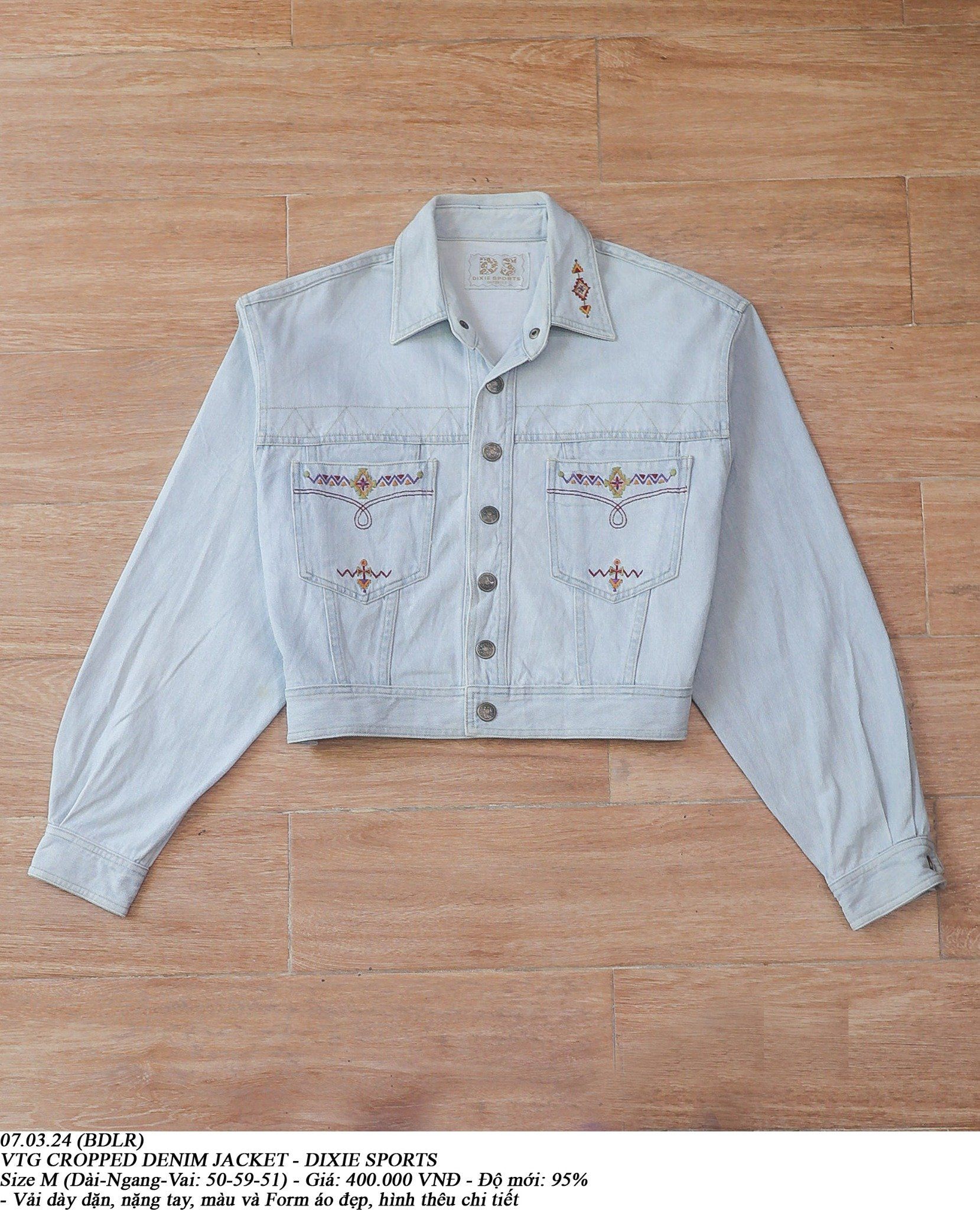 07.03.24 - VTG CROPPED DENIM JACKET - DIXIE SPORTS