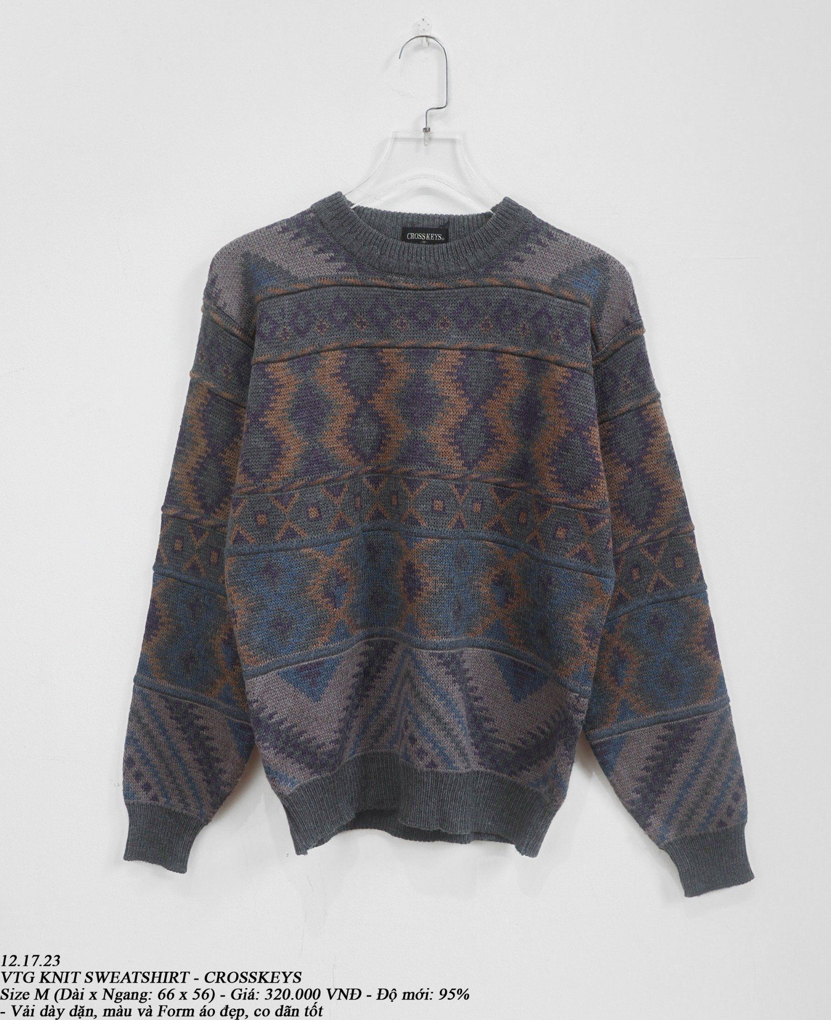 12.17.23 - VTG KNIT SWEATSHIRT - CROSSKEYS