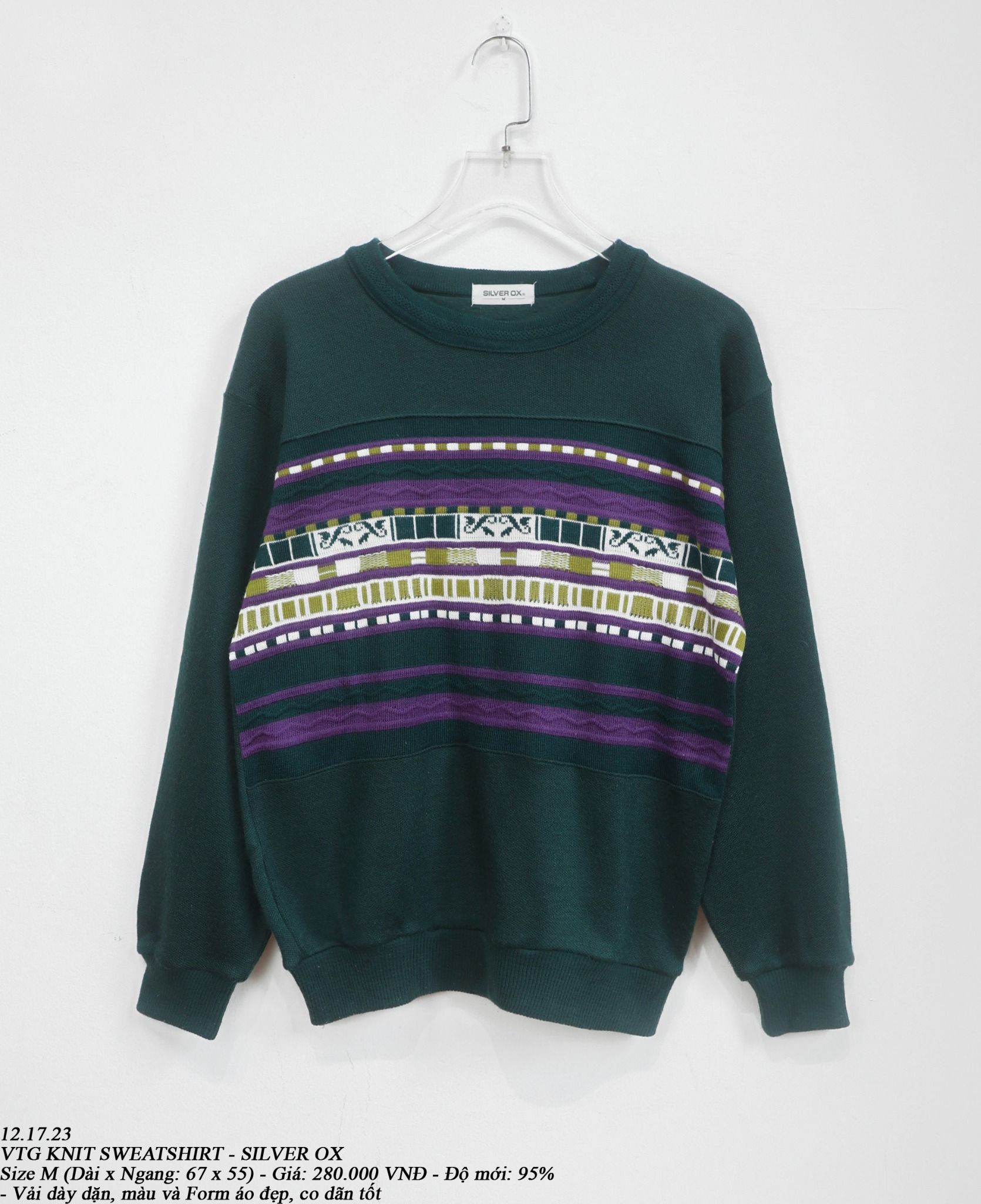 12.17.23 - VTG KNIT SWEATSHIRT - SILVER OX
