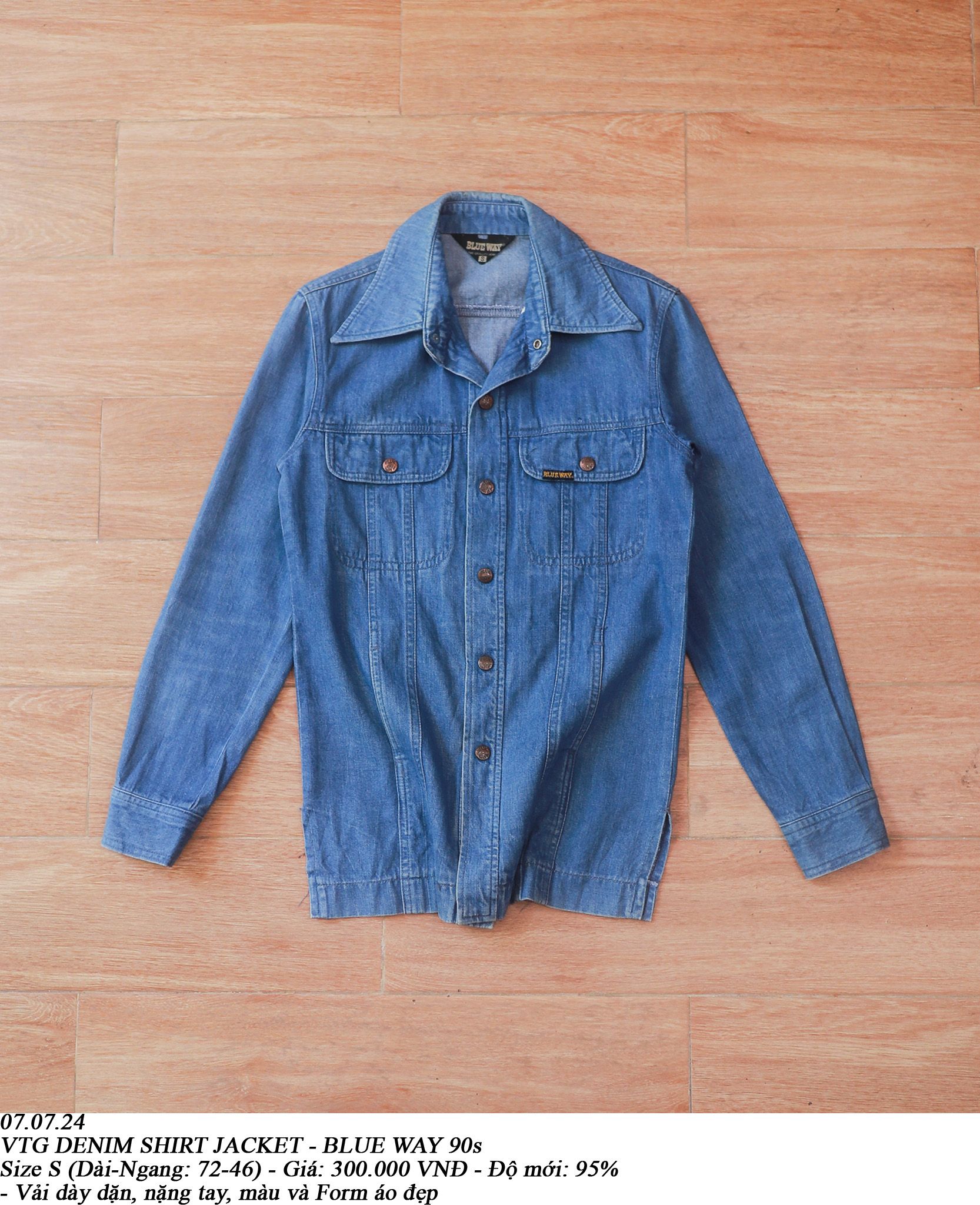 07.07.24 - VTG DENIM SHIRT JACKET - BLUE WAY 90s