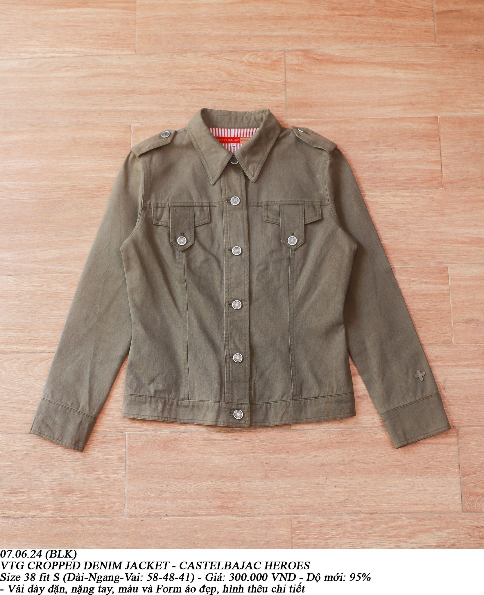 07.06.24 - VTG CROPPED DENIM JACKET - CASTELBAJAC HEROES