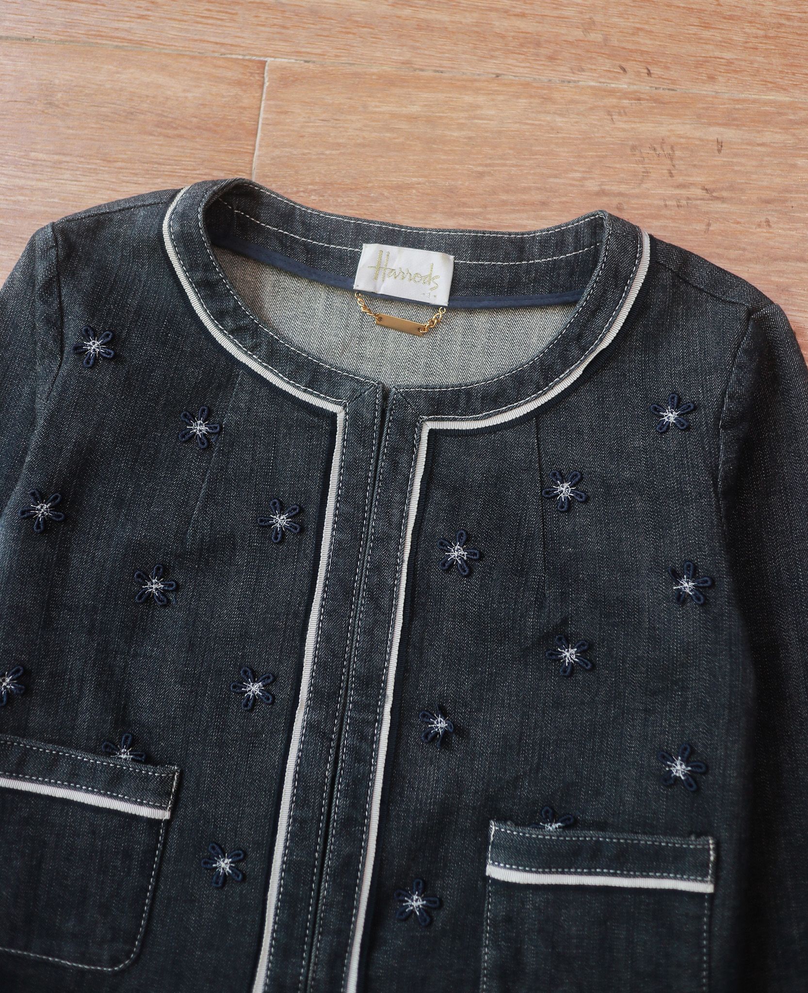 07.06.24 - VTG CROPPED DENIM JACKET - HARRODS