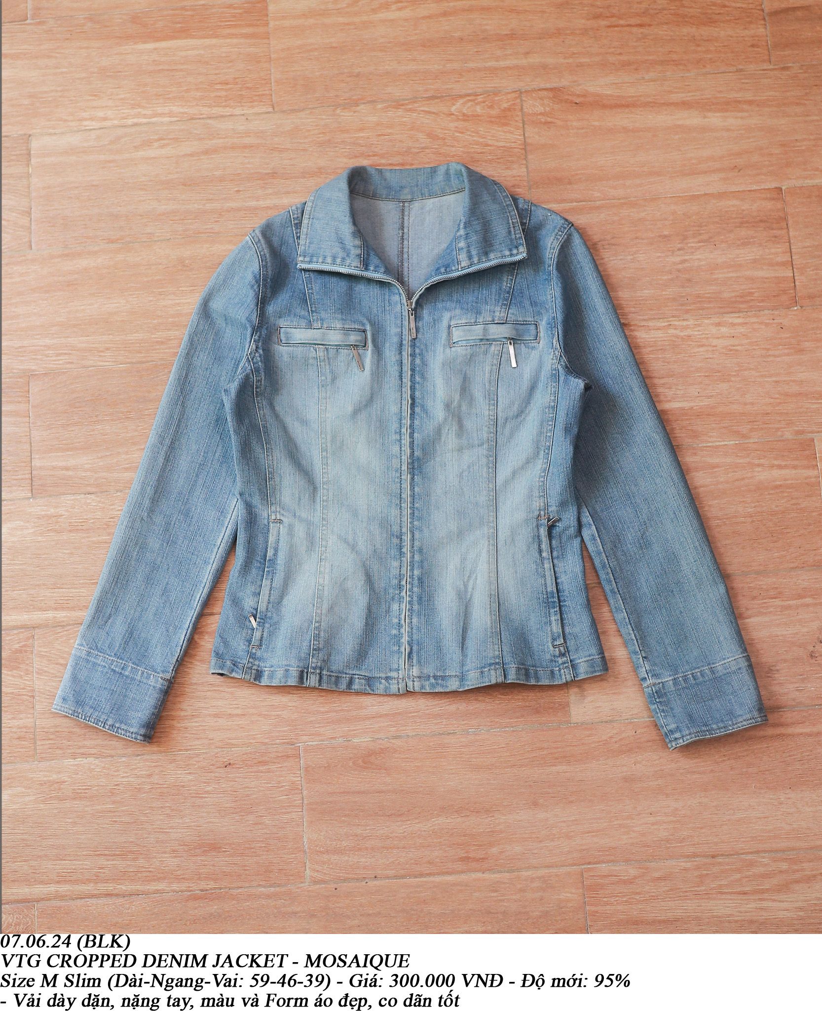 07.06.24 - VTG CROPPED DENIM JACKET - MOSAIQUE
