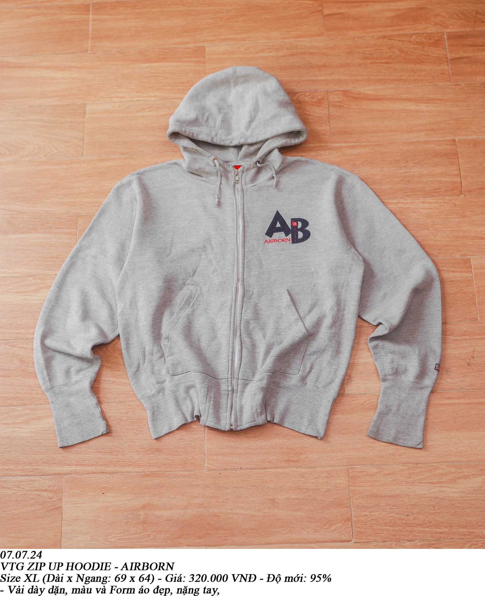07.07.24 - VTG ZIP UP HOODIE - AIRBORN