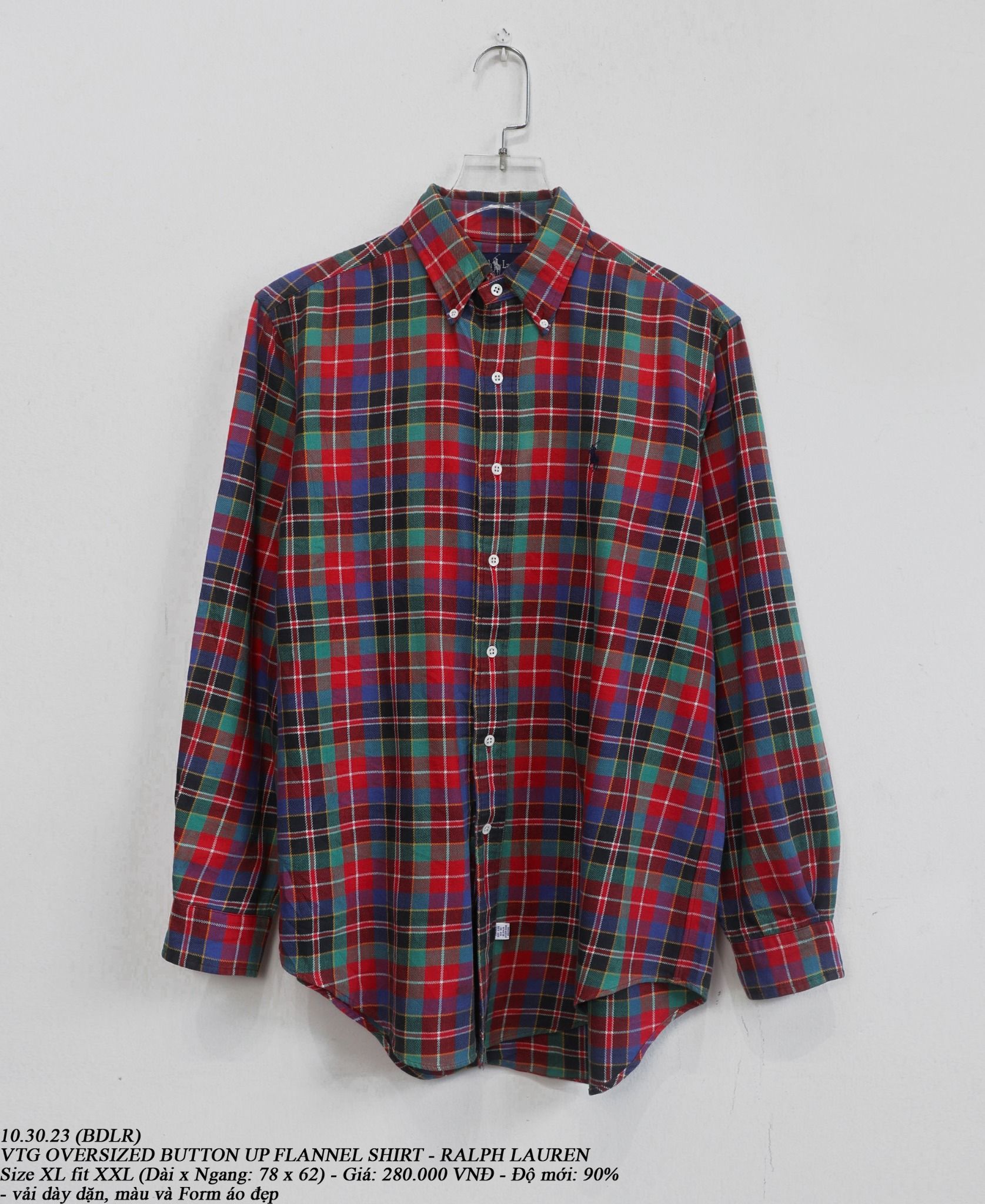 10.30.23 - VTG OVERSIZED BUTTON UP FLANNEL SHIRT - RALPH LAUREN