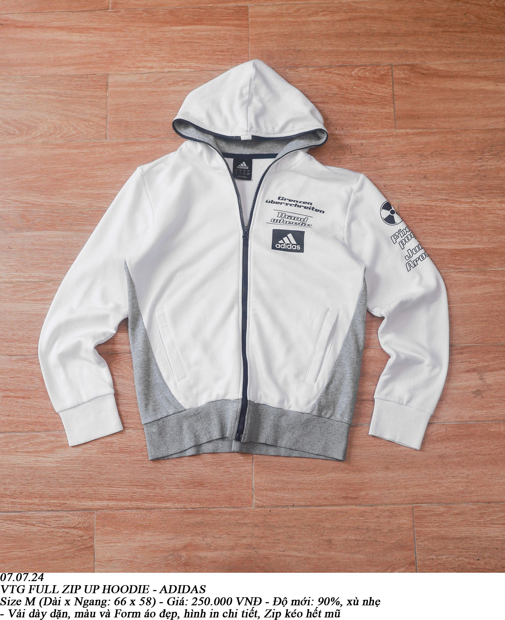 07.07.24 - VTG FULL ZIP UP HOODIE - ADIDAS