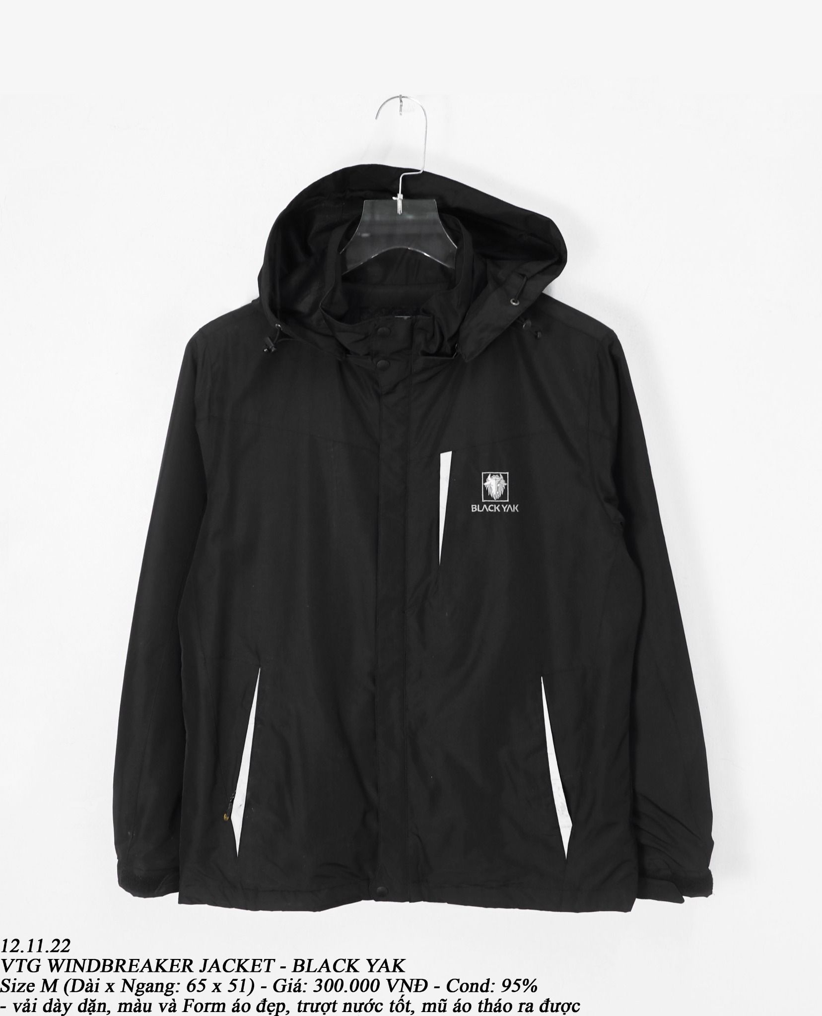 12.11.22 - VTG WINDBREAKER JACKET - BLACK YAK
