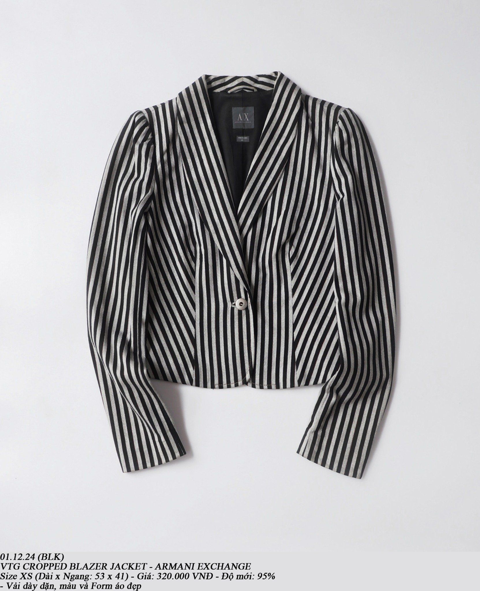 01.12.24 - VTG CROPPED BLAZER JACKET - ARMANI EXCHANGE