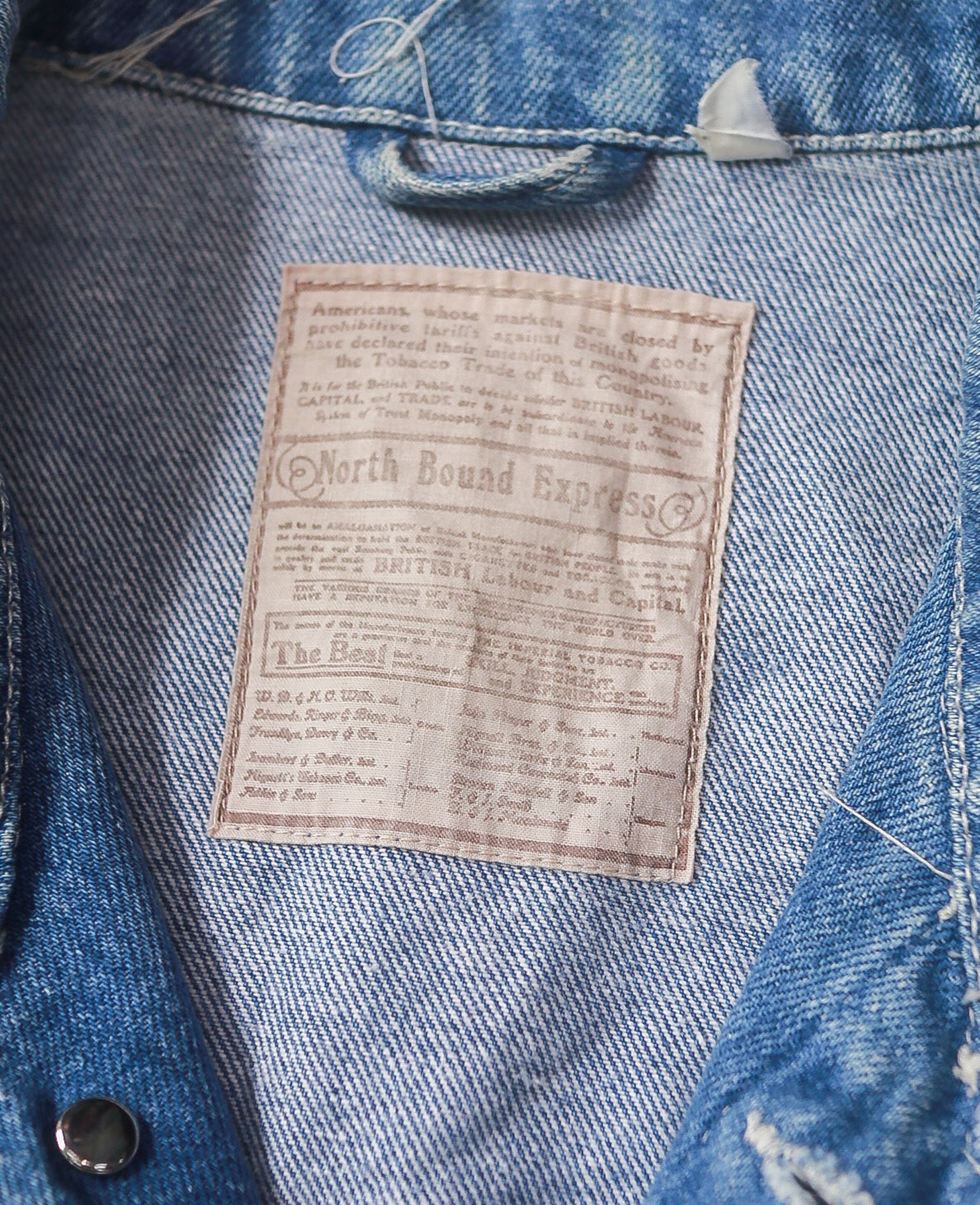 07.10.24 - VTG CROPPED BOXY DENIM JACKET - NORTH BOUND EXPRESS 90s