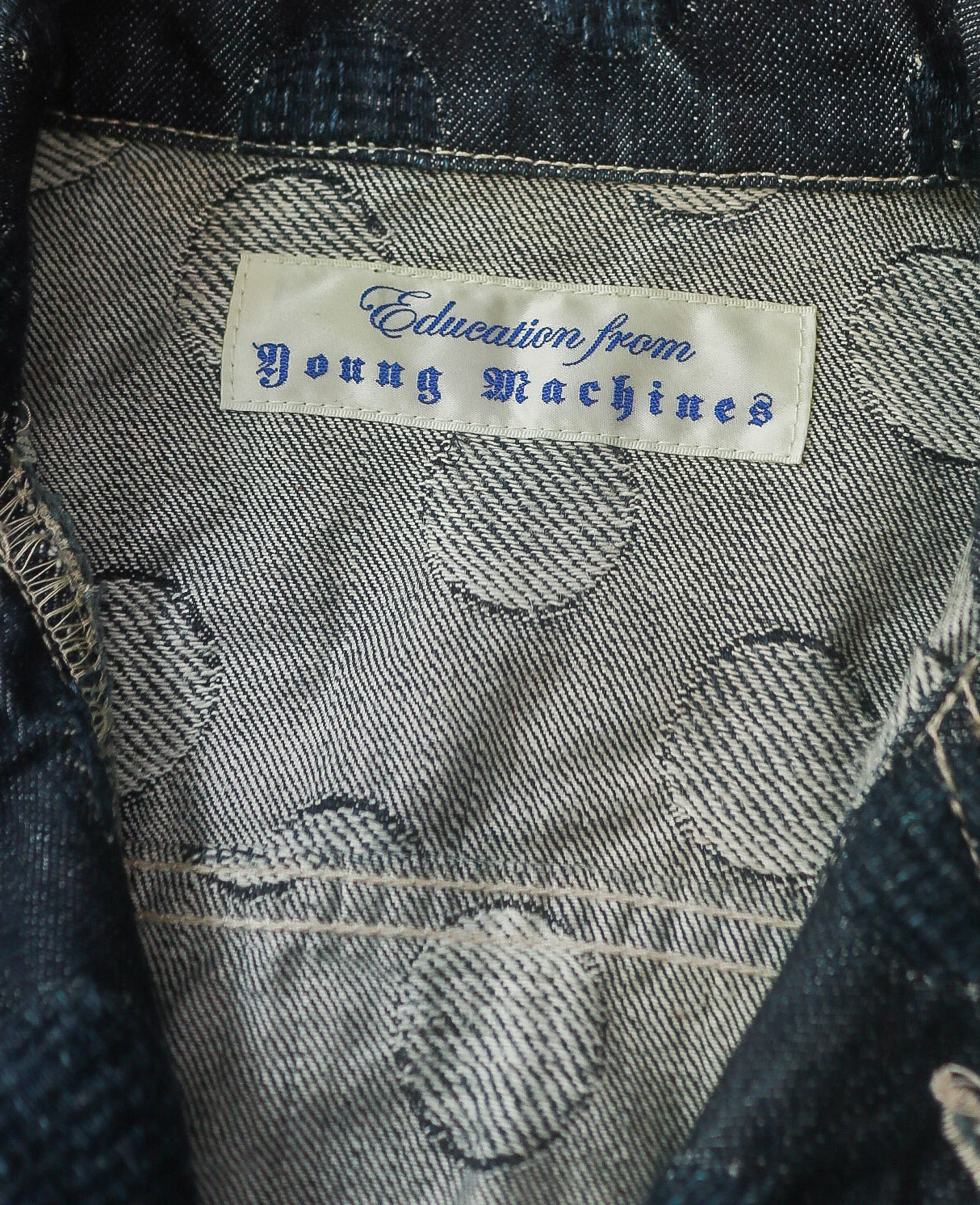 07.14.24 - VTG CROPPED DENIM BIKER JACKET - EDUCATION FROM YOUNG MACHINES