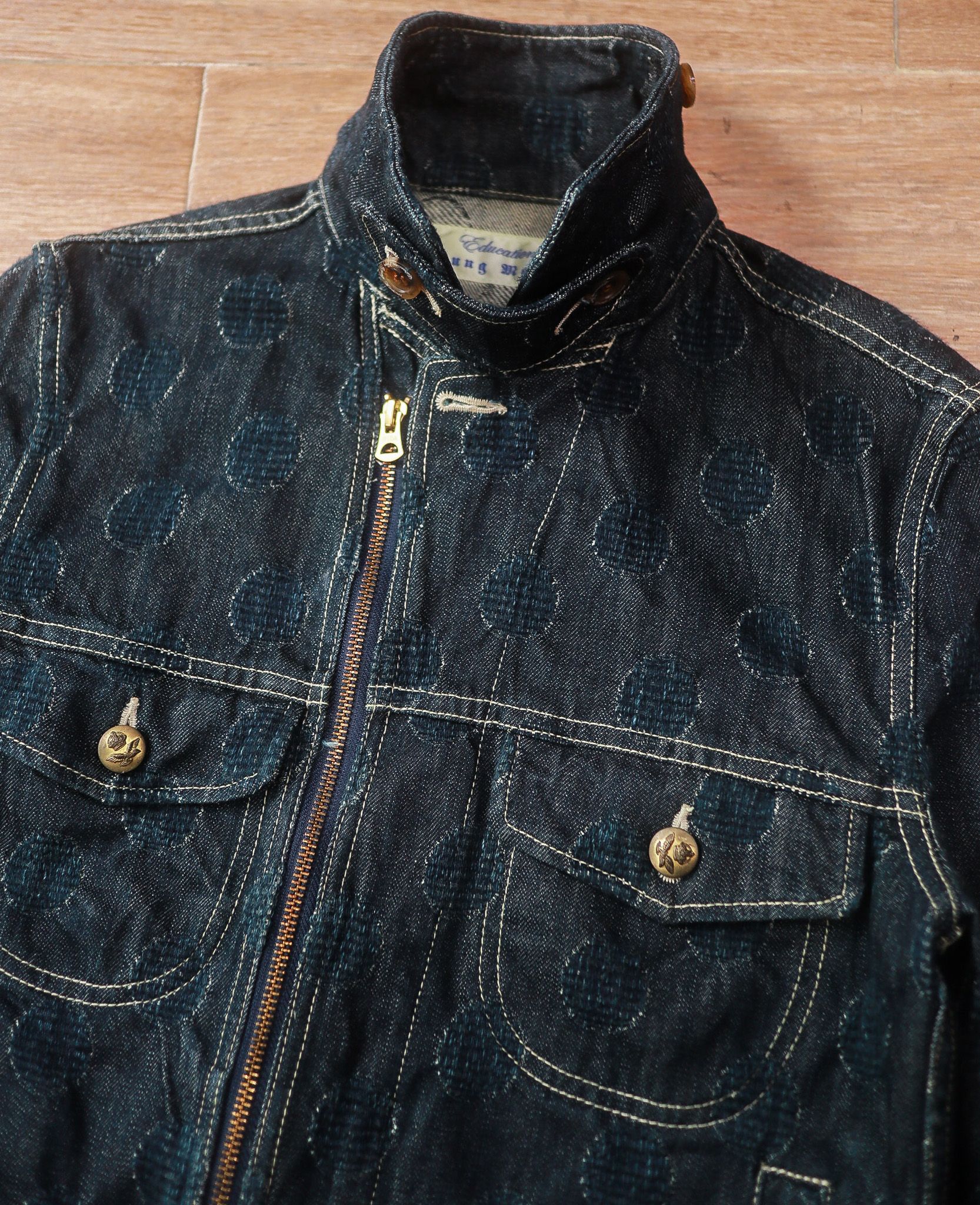 07.14.24 - VTG CROPPED DENIM BIKER JACKET - EDUCATION FROM YOUNG MACHINES