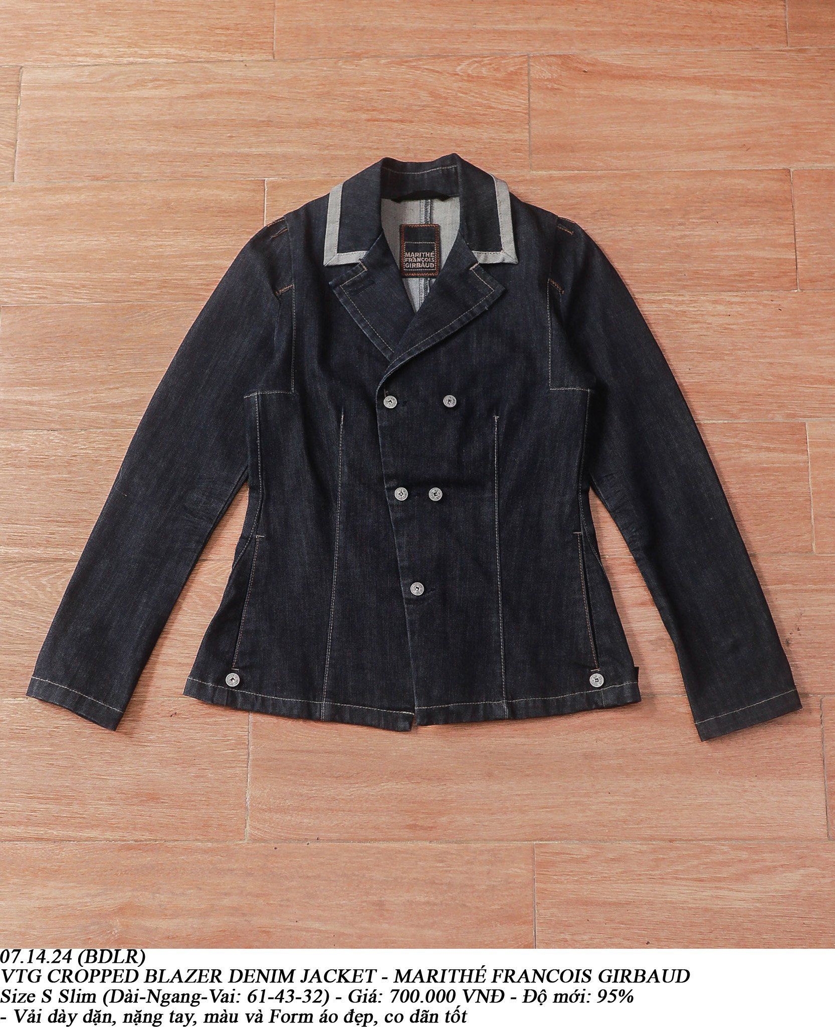07.14.24 - VTG CROPPED BLAZER DENIM JACKET - MARITHÉ FRANCOIS GIRBAUD