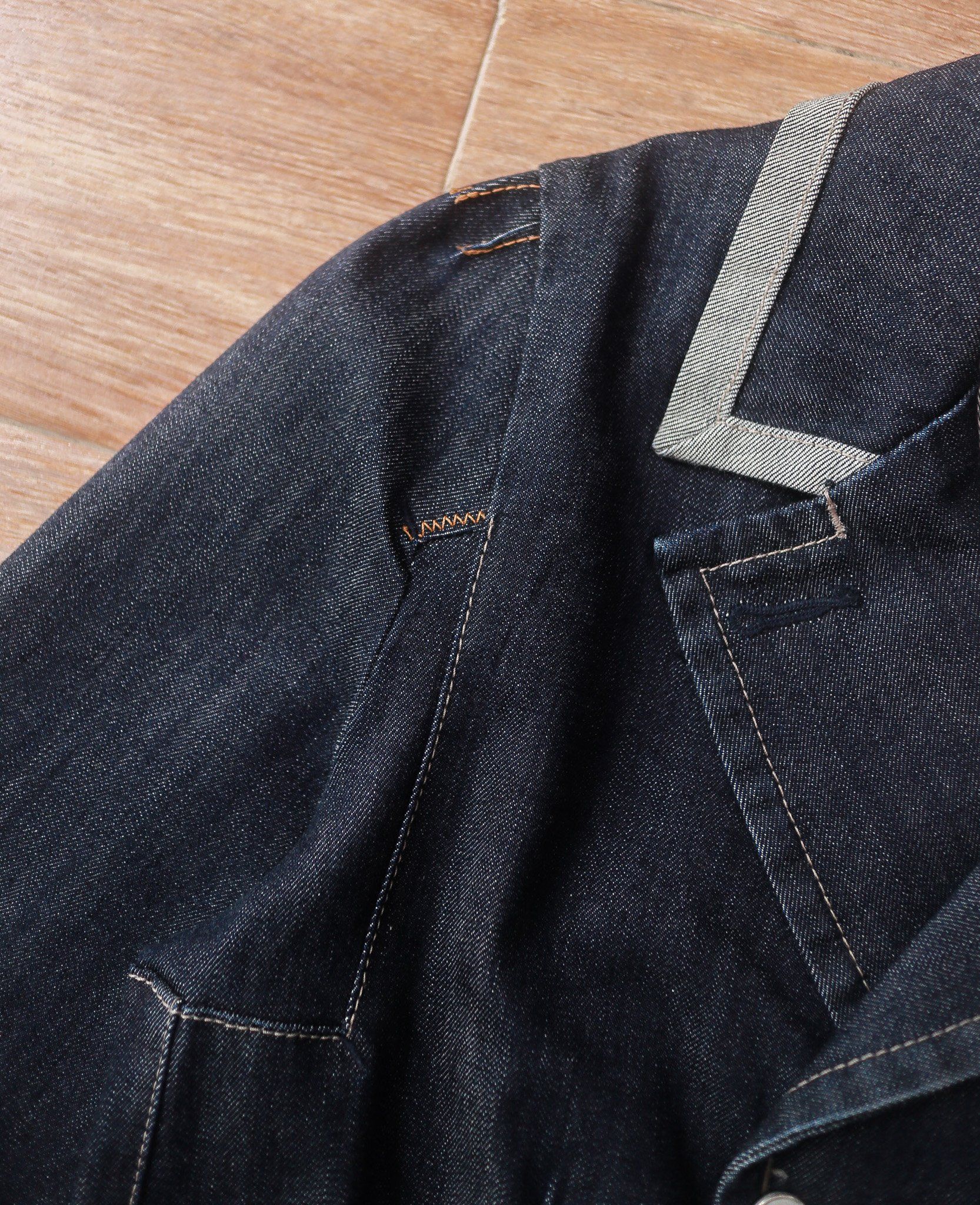 07.14.24 - VTG CROPPED BLAZER DENIM JACKET - MARITHÉ FRANCOIS GIRBAUD