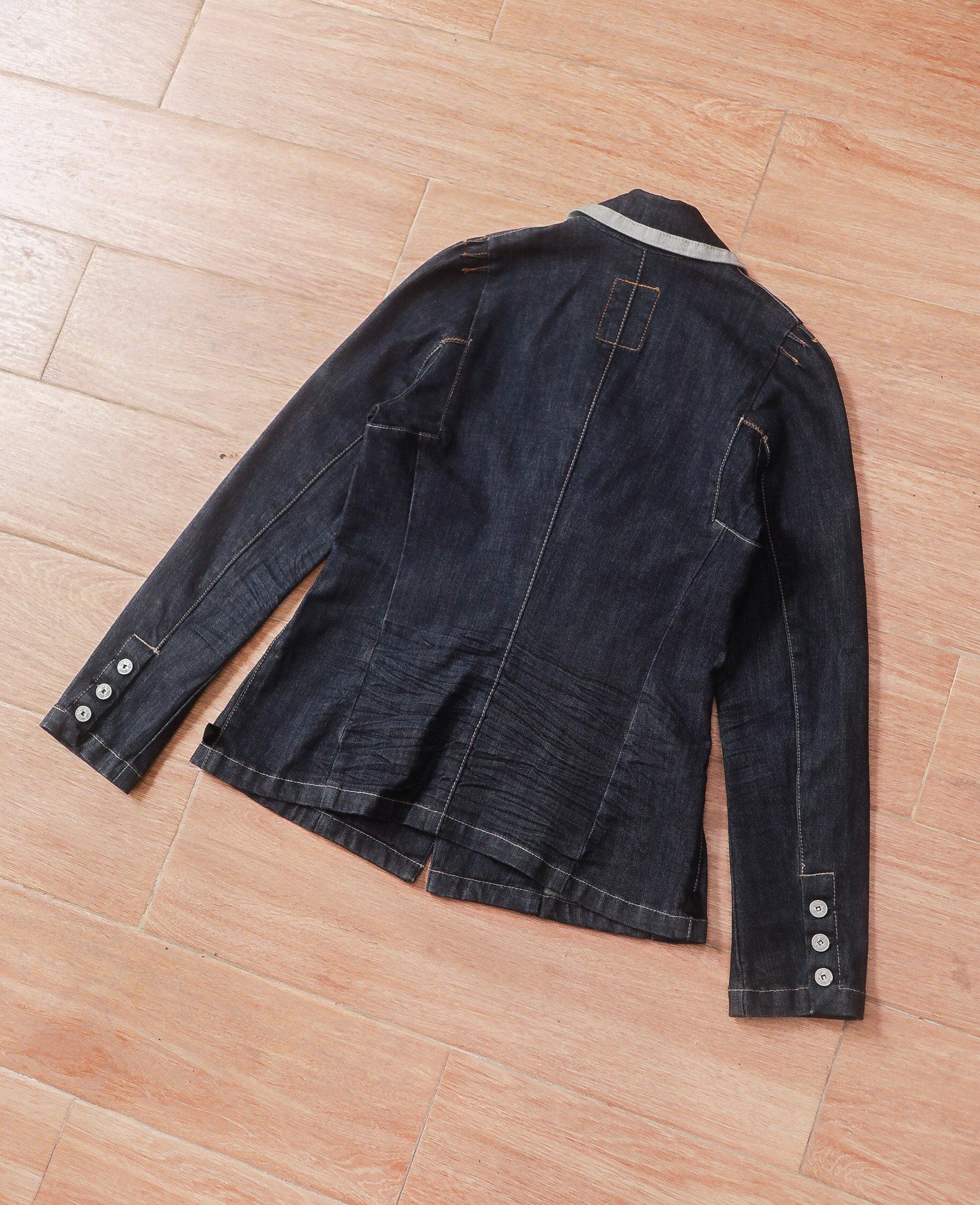 07.14.24 - VTG CROPPED BLAZER DENIM JACKET - MARITHÉ FRANCOIS GIRBAUD