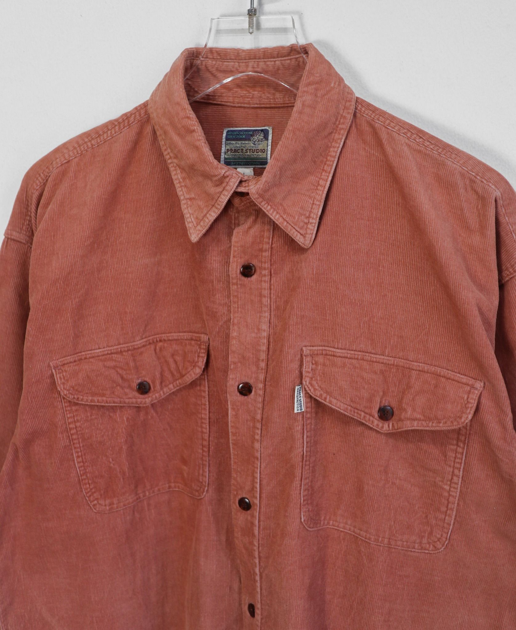 10.30.23 - VTG OVERSIZED BUTTON UP CORDUROY SHIRT - PRACT STUDIO