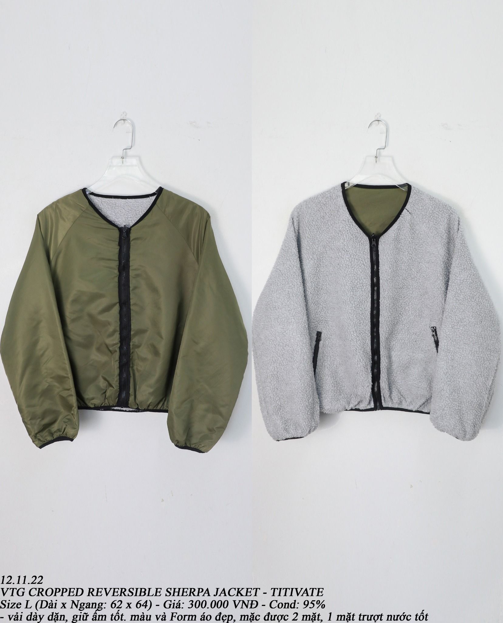 12.11.22 - VTG CROPPED REVERSIBLE SHERPA JACKET - TITIVATE