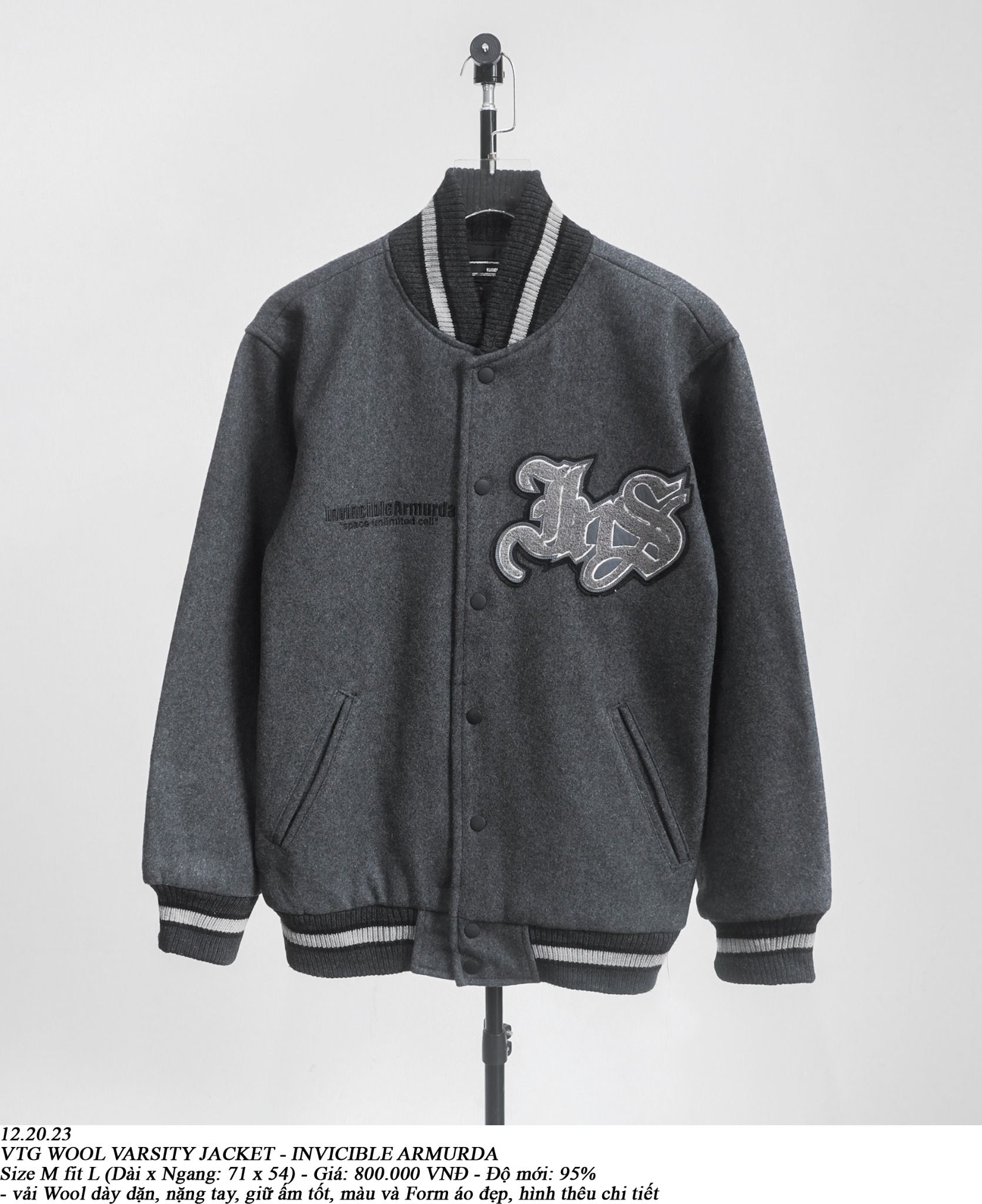 12.20.23 - VTG WOOL VARSITY JACKET - INVICIBLE ARMURDA