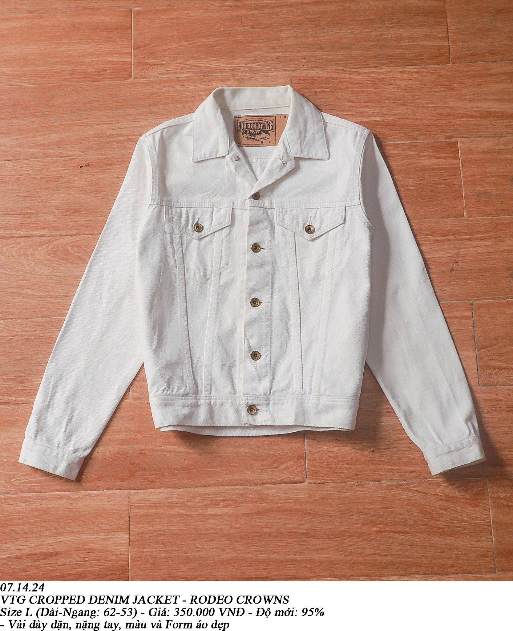 07.14.24 - VTG CROPPED DENIM JACKET - RODEO CROWNS