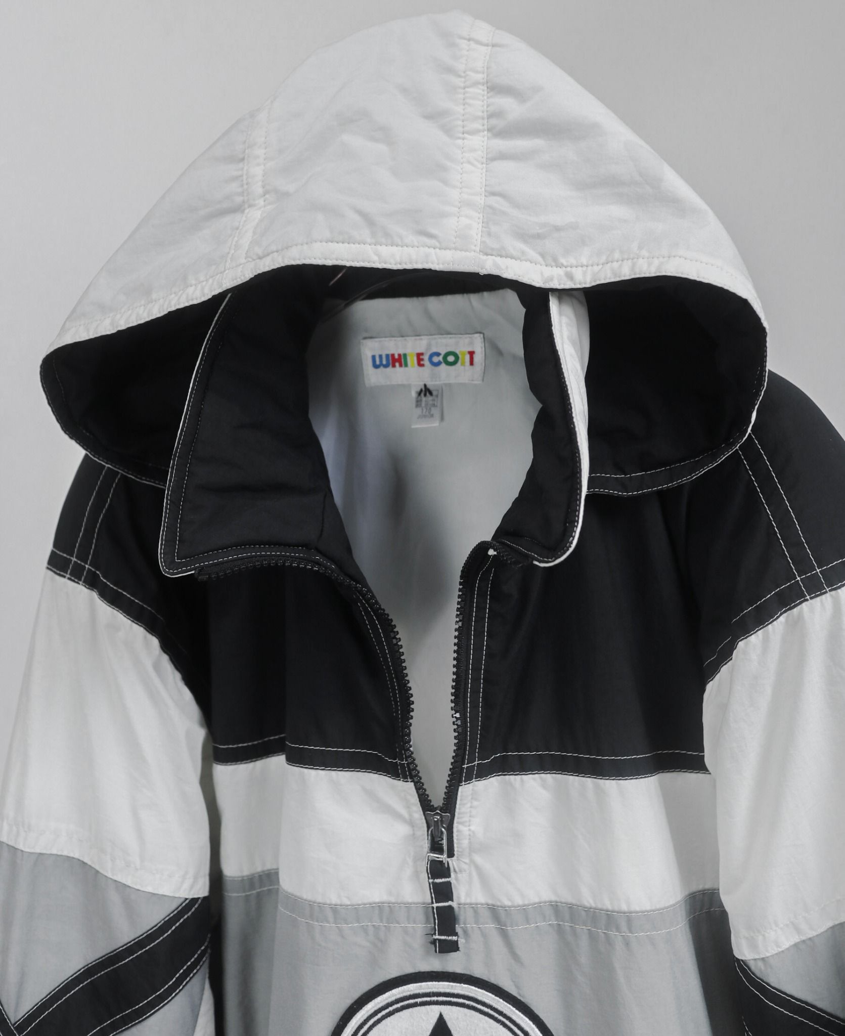 12.20.23 - VTG QUARTER ZIP WINDBREAKER SKI JACKET - WHITE COTT
