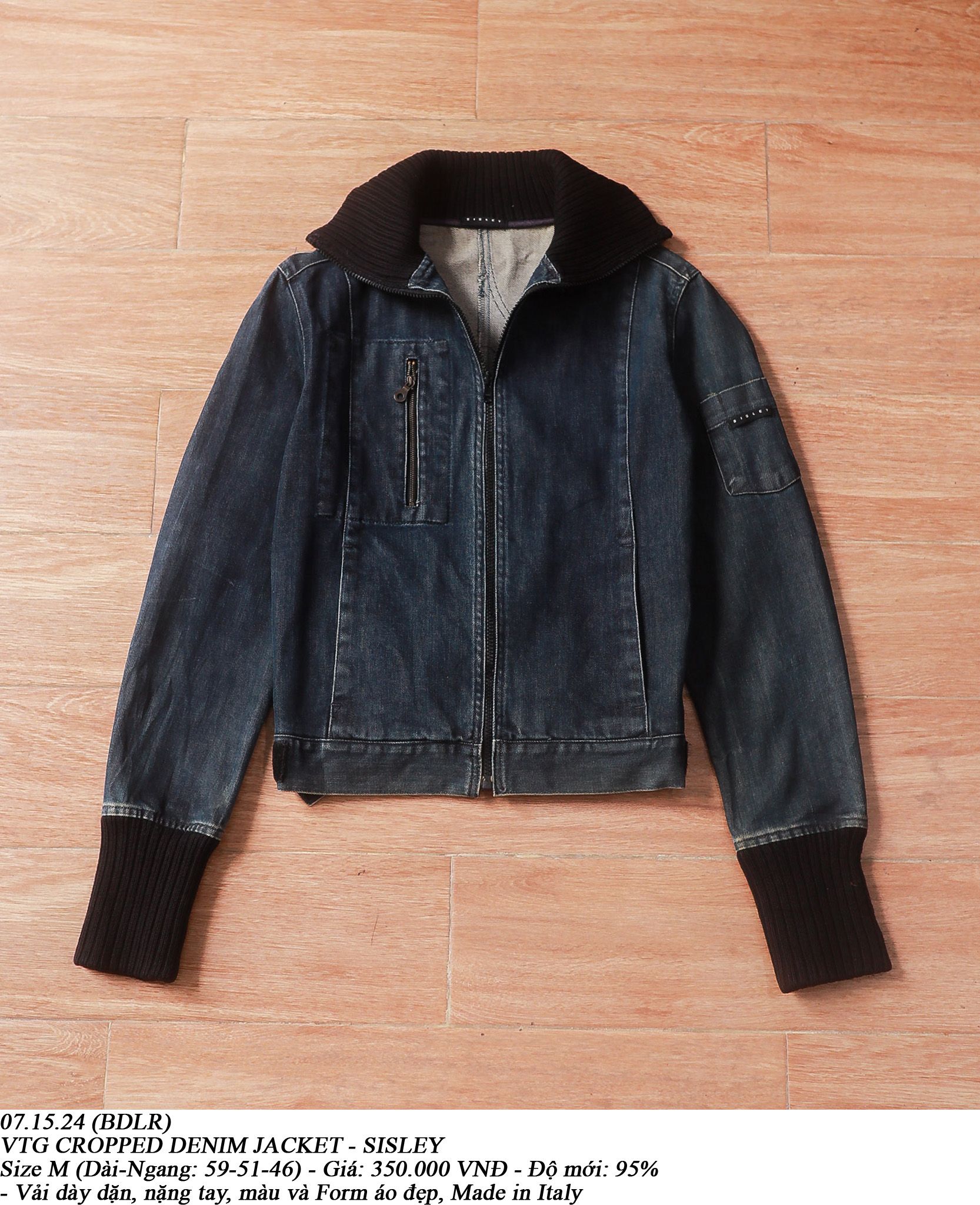 07.15.24 - VTG CROPPED DENIM JACKET - SISLEY
