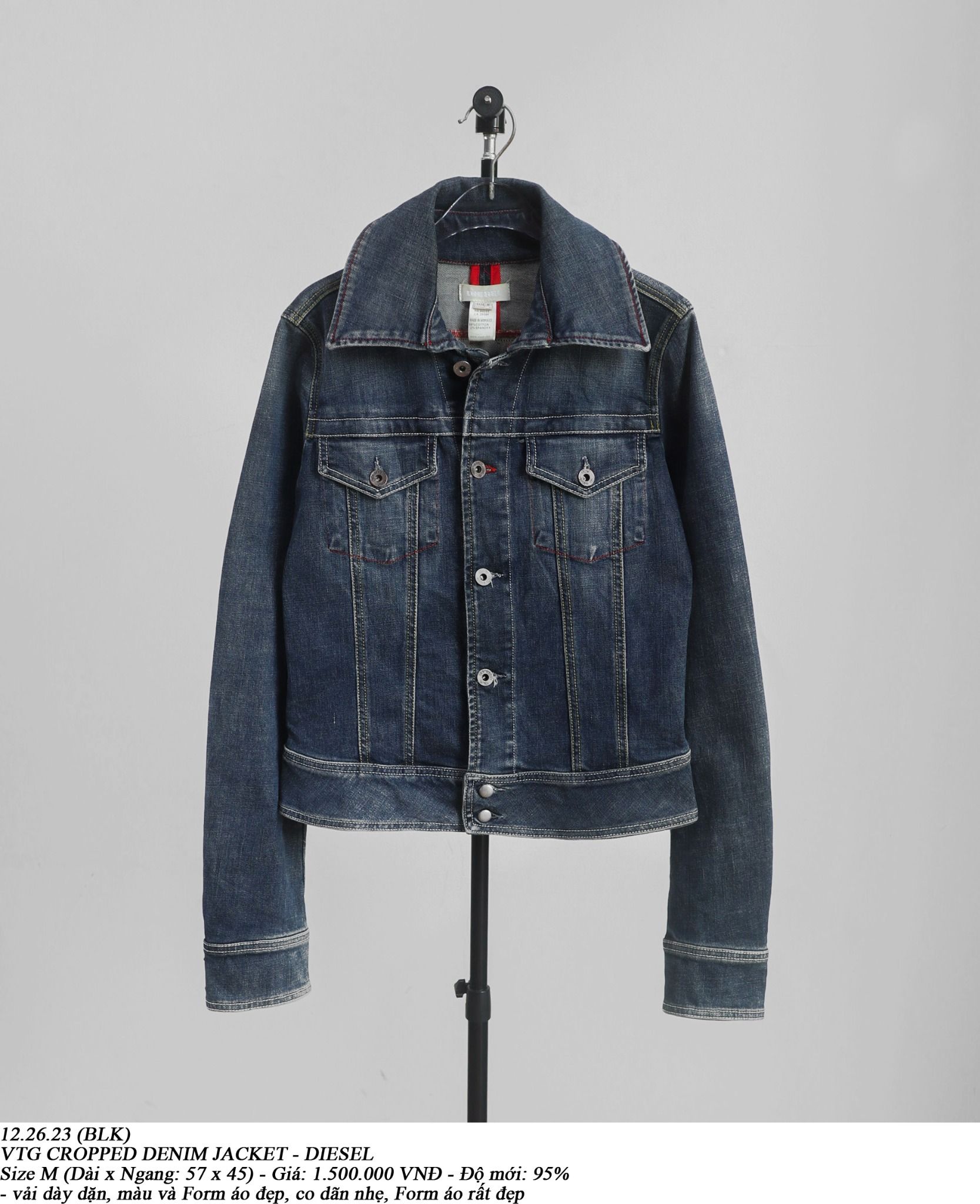12.26.23 - VTG CROPPED DENIM JACKET - DIESEL