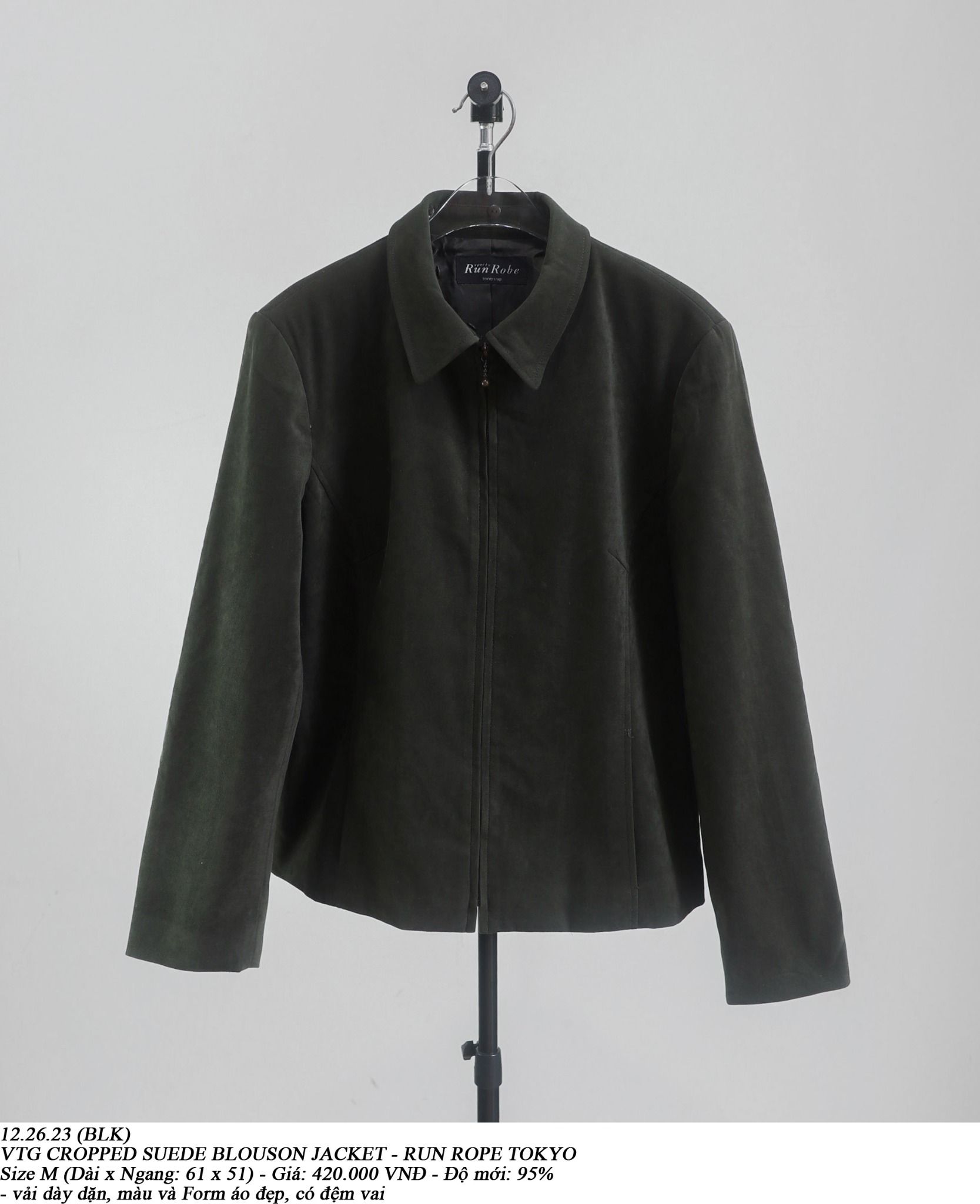 12.26.23 - VTG CROPPED SUEDE BLOUSON JACKET - RUN ROPE TOKYO