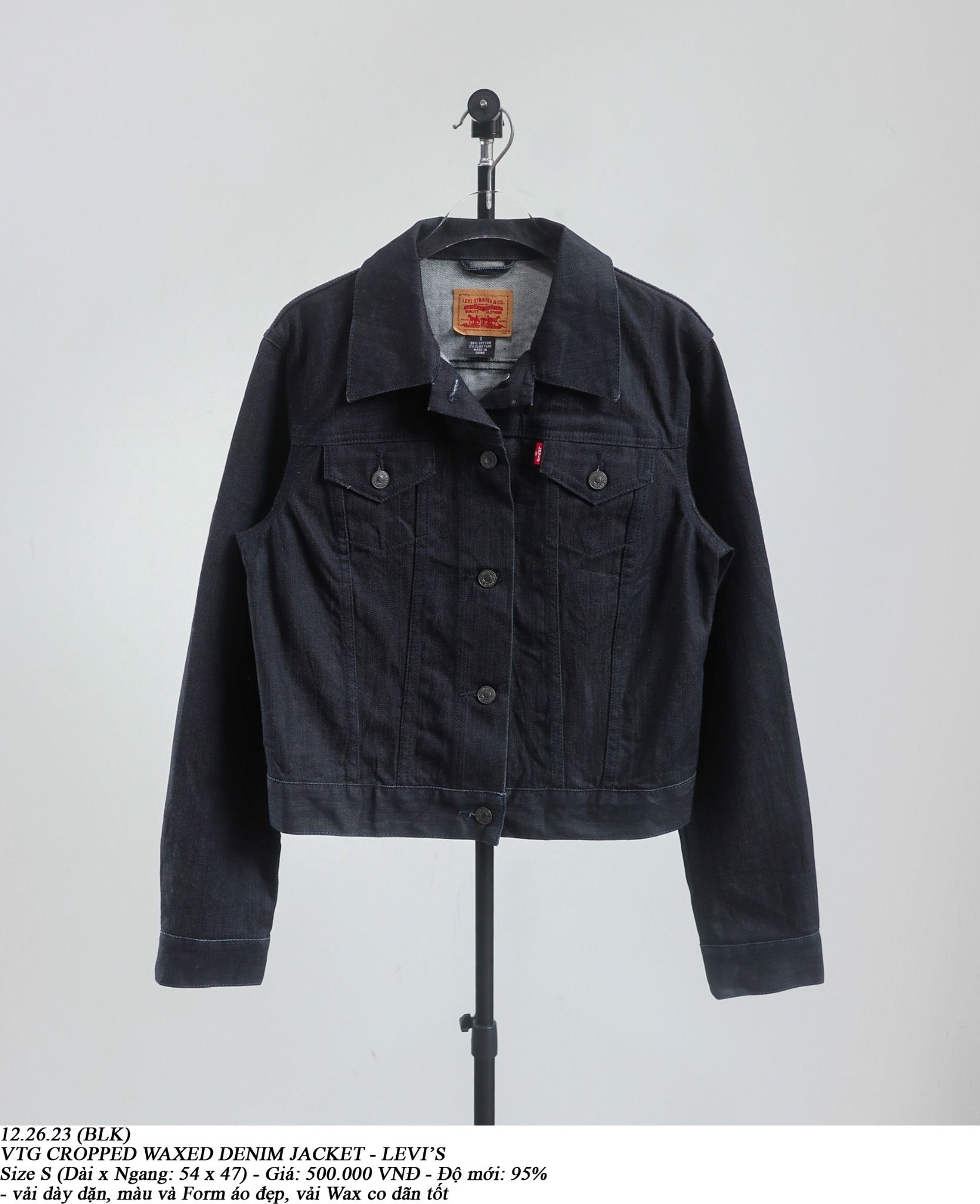 12.26.23 - VTG CROPPED WAXED DENIM JACKET - LEVI'S