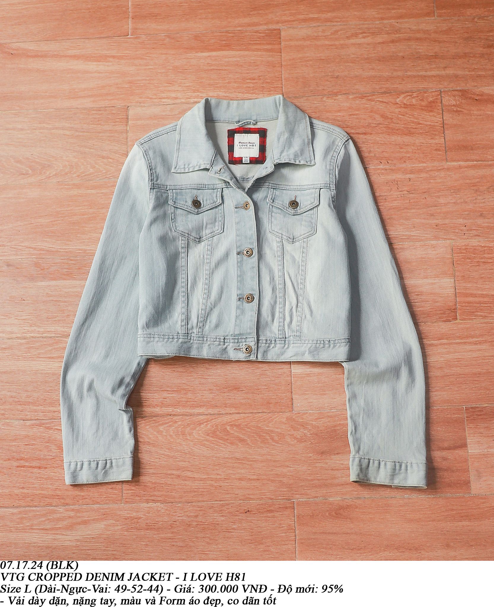 07.17.24 - VTG CROPPED DENIM JACKET - I LOVE H81