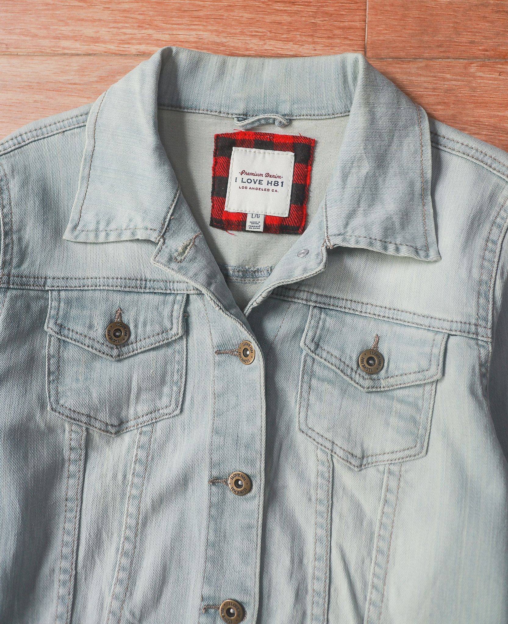 07.17.24 - VTG CROPPED DENIM JACKET - I LOVE H81